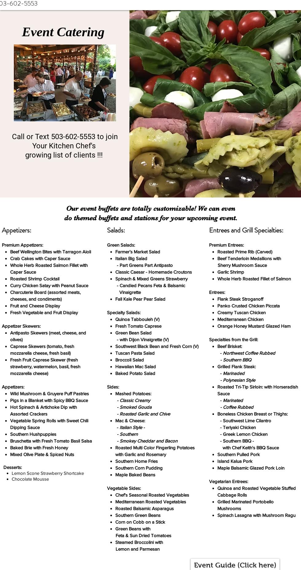 Your Kitchen Chef Menu