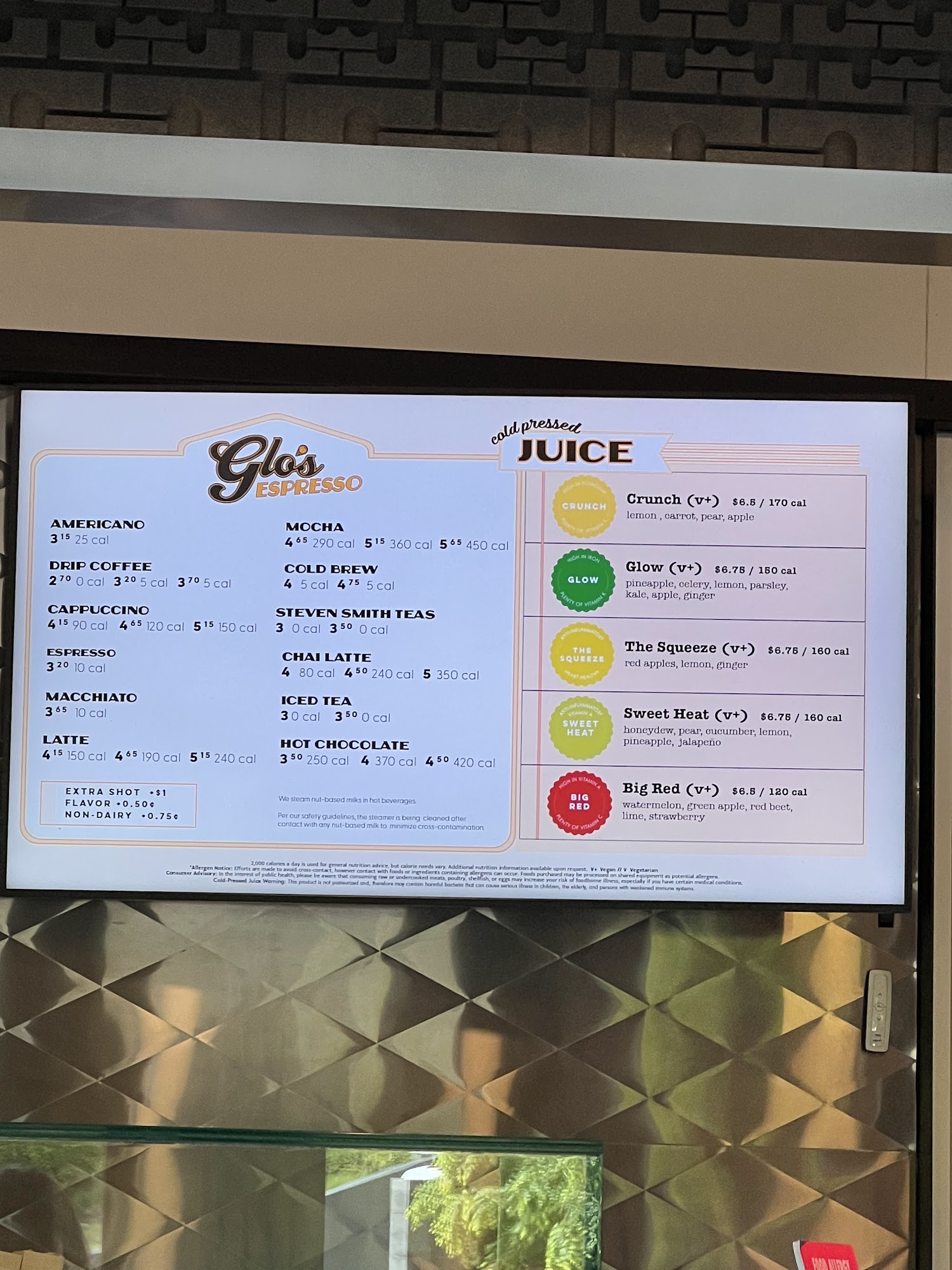 Glo's Cafe Menu