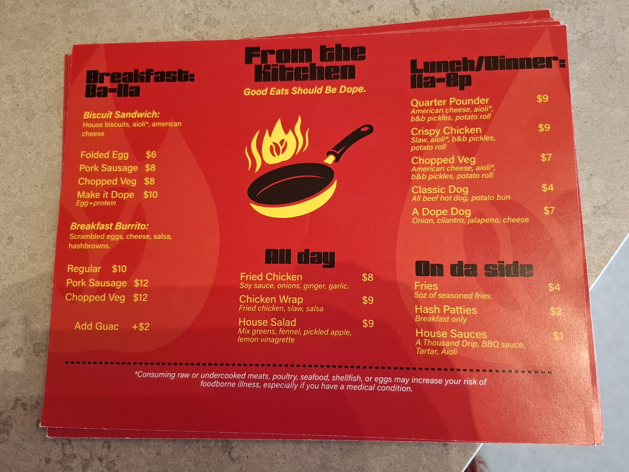 Deadstock Coffee Beaverton Menu