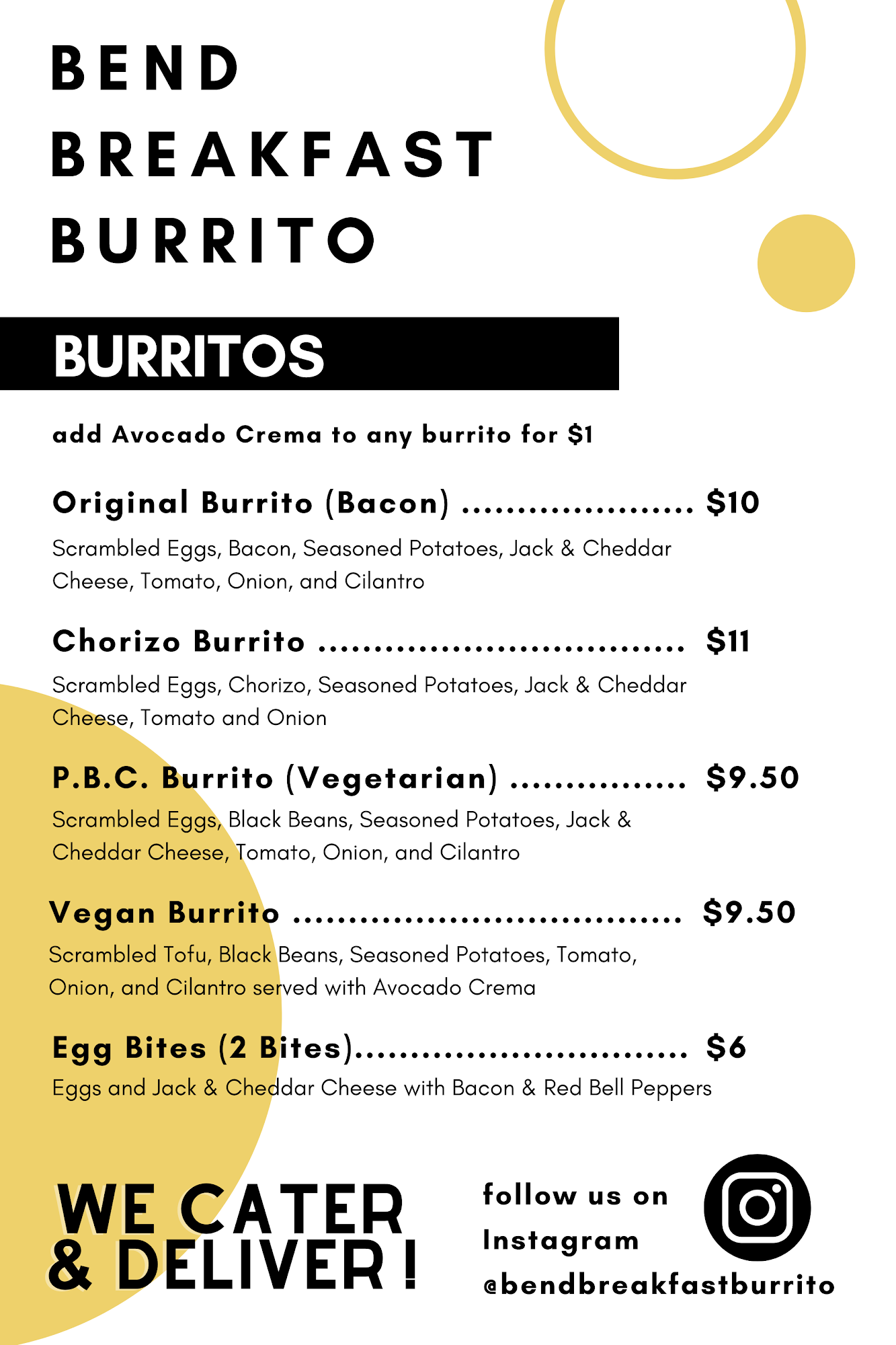 Bend Breakfast Burrito - Midtown Menu