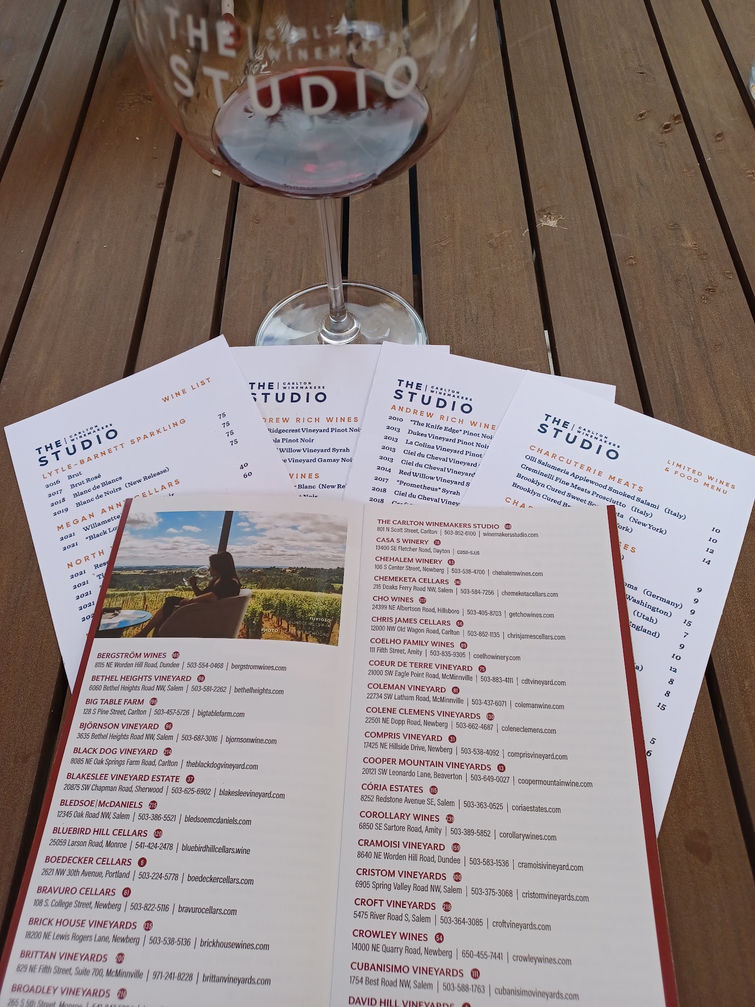 The Carlton Winemakers Studio Menu