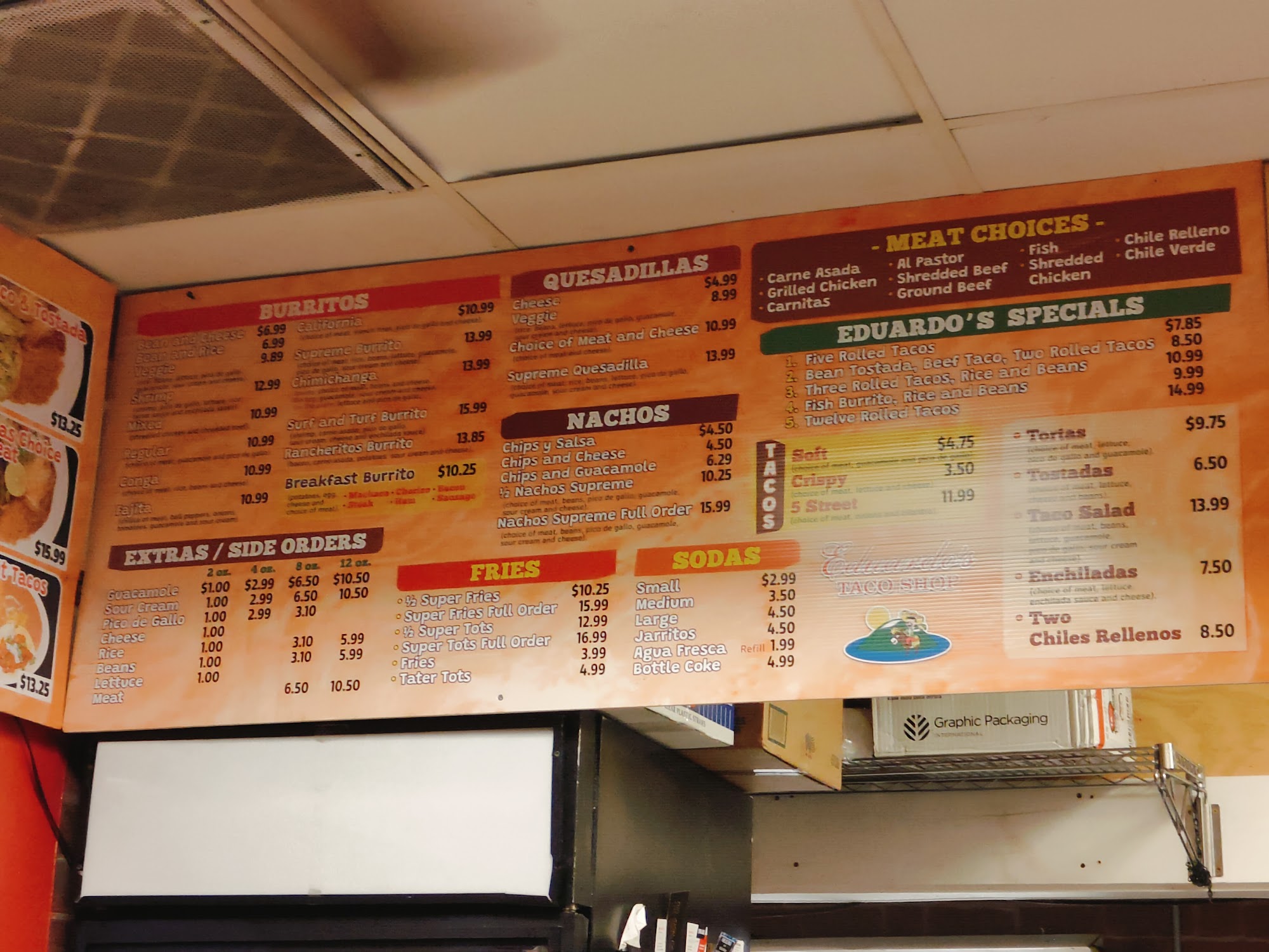 Eduardo's Taco Shop | Cave Junction Menu