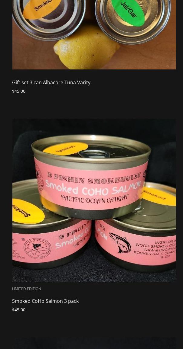 B Fishin Tuna Menu