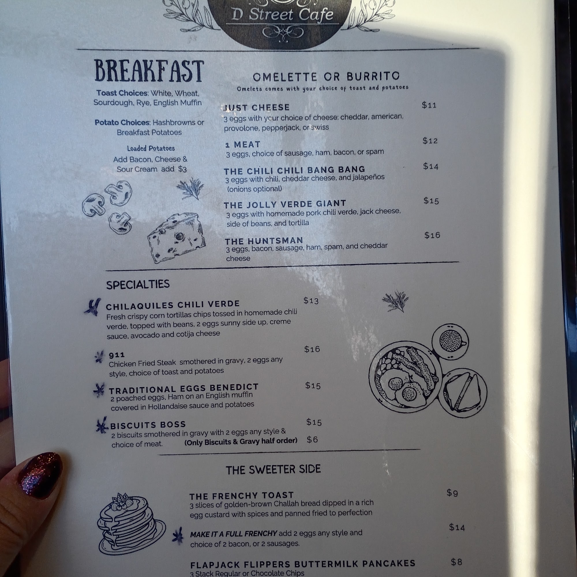 D Street Cafe Menu