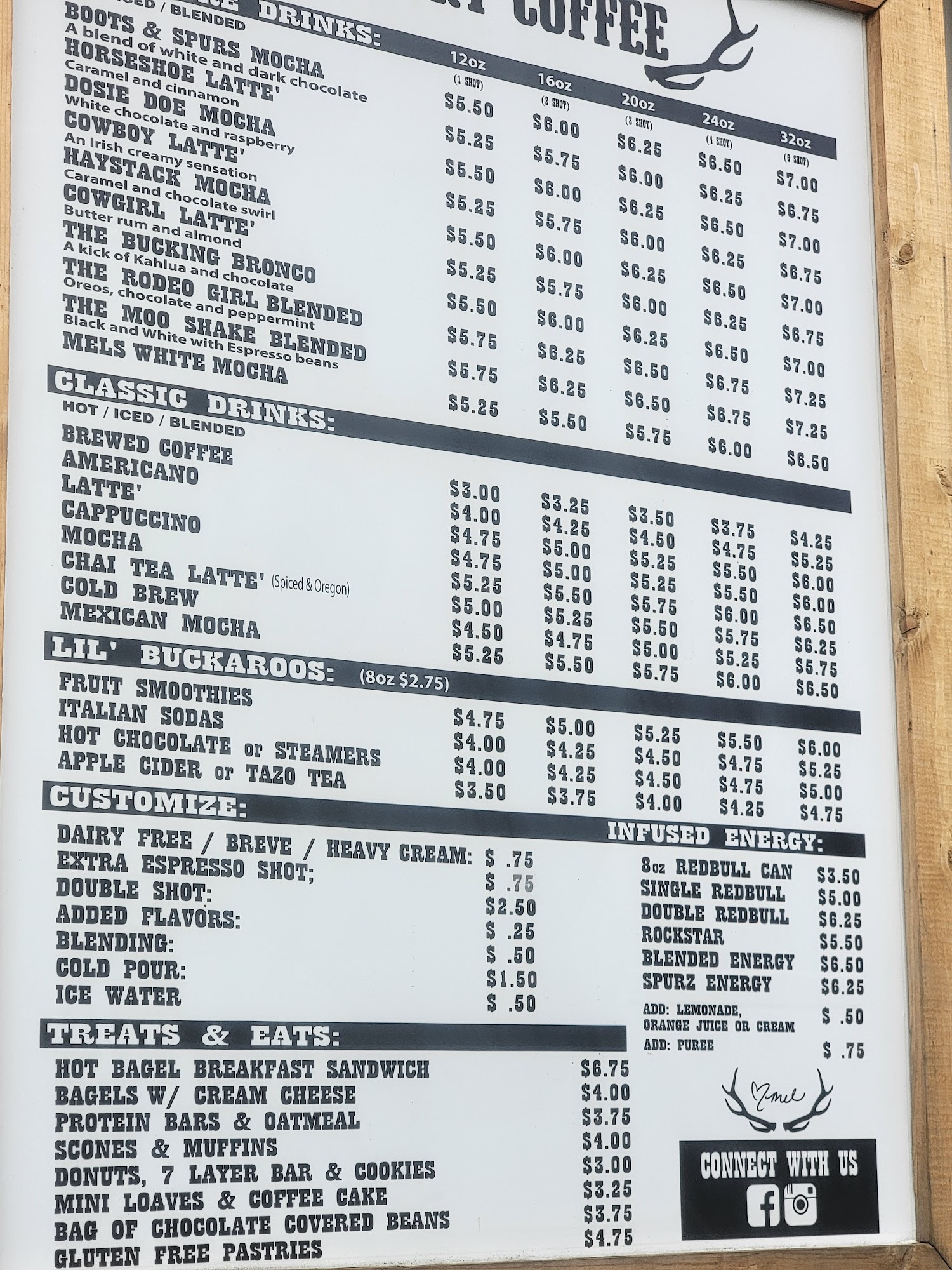 Country Coffee Menu