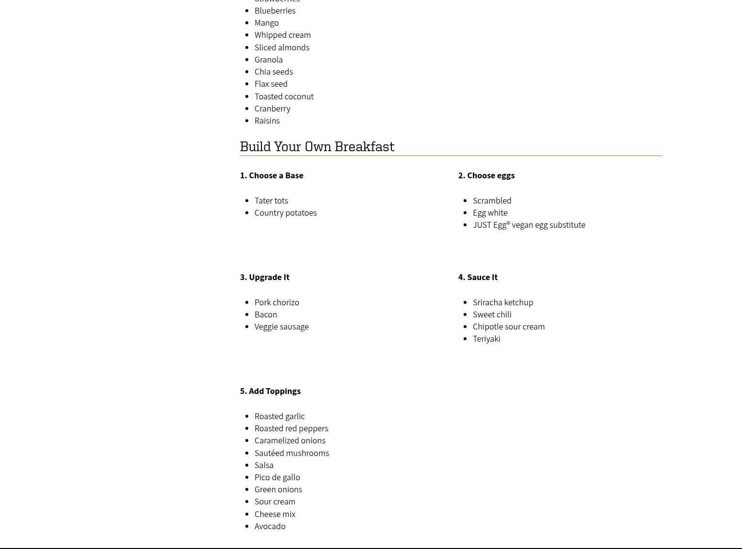 Fresh Marketcafe Menu