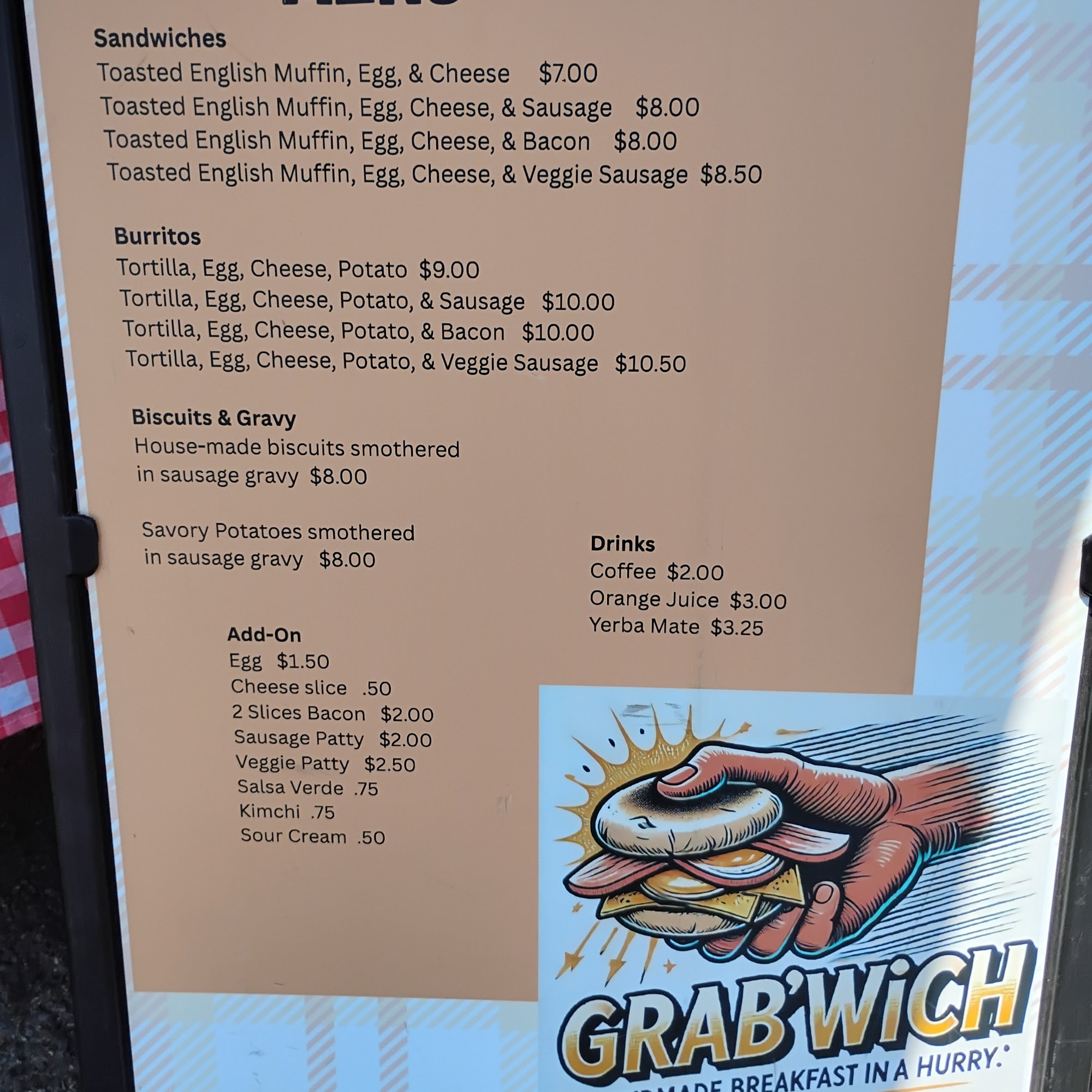 Grab'Wich Menu
