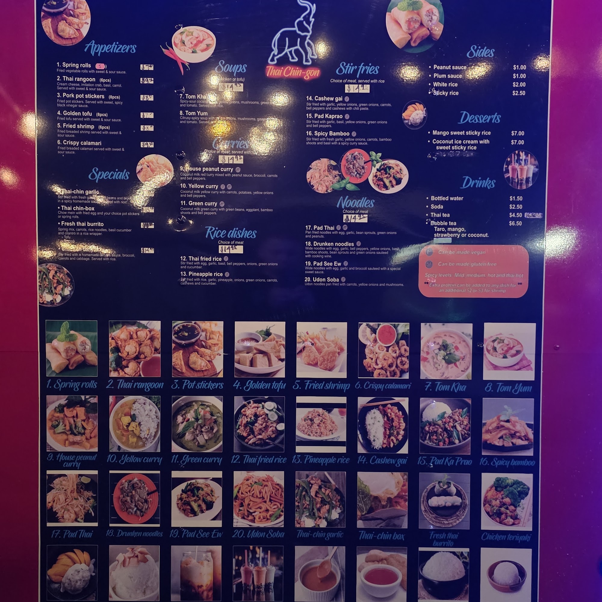 Thai Chin-gon Menu