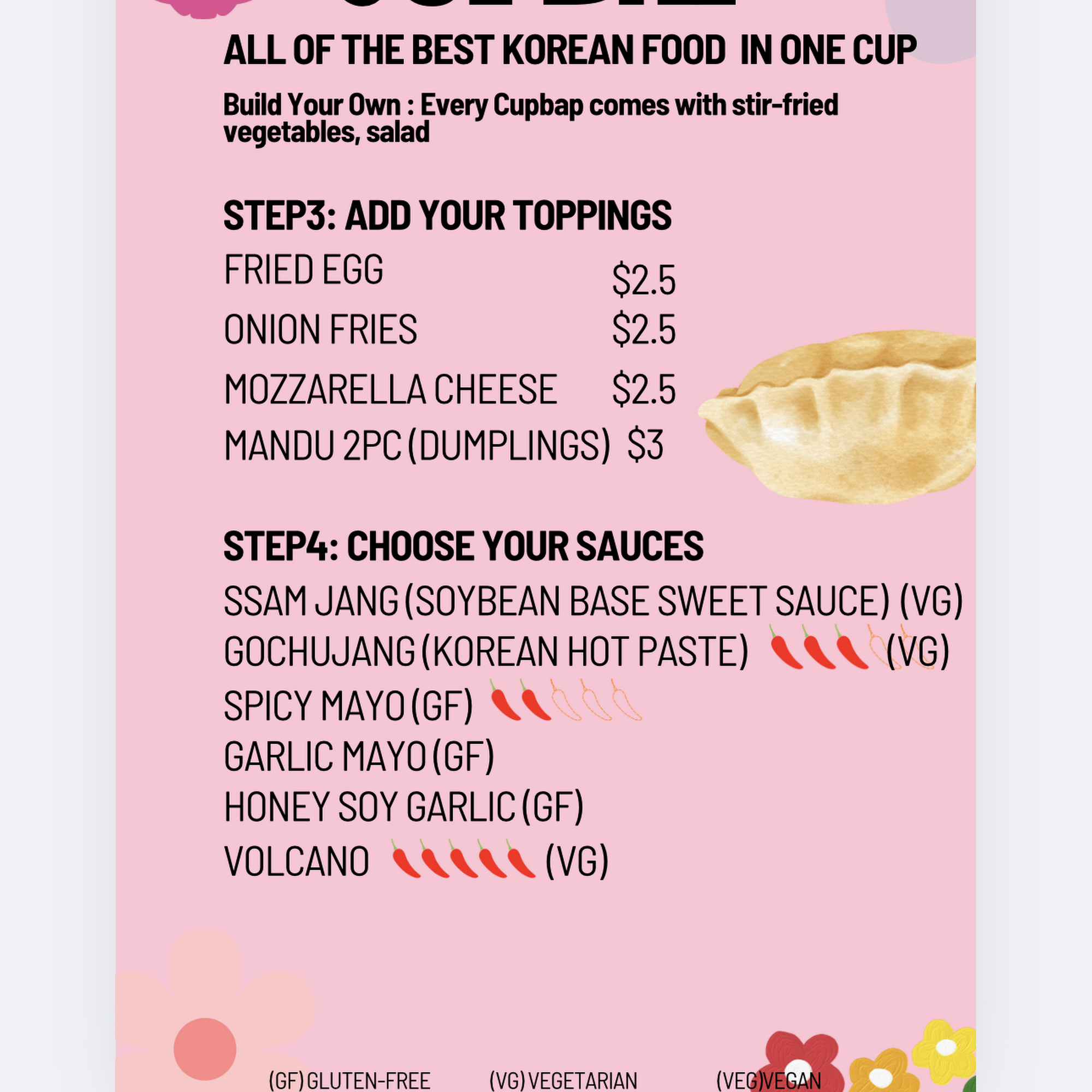 Tiger Mama Cupbap Company Menu