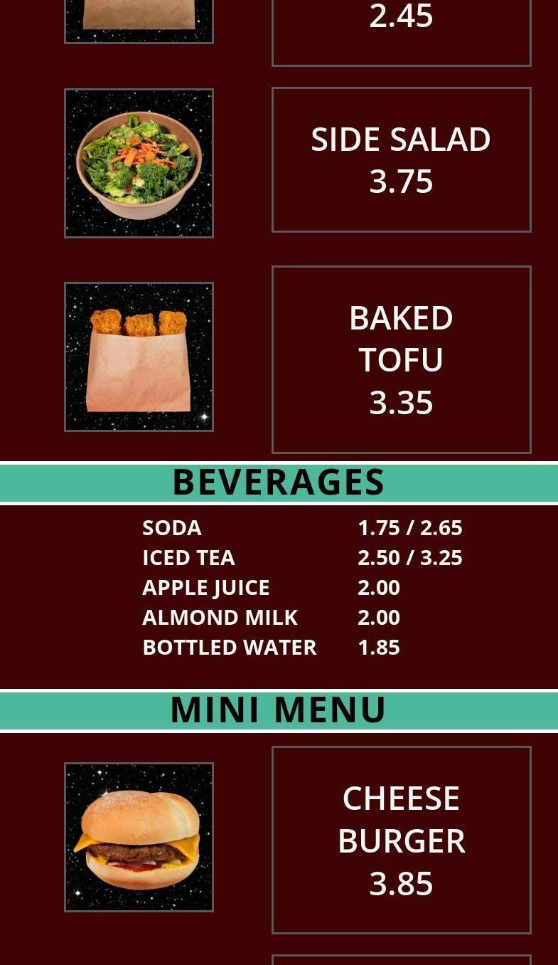 Darlene's Veg Menu