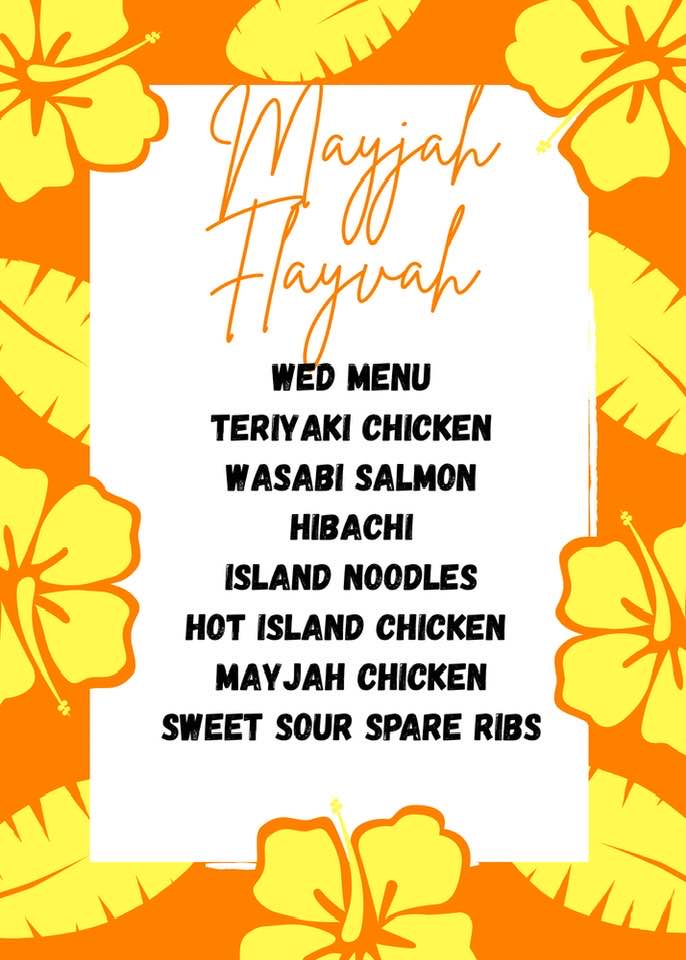 Mayjah Flayvah Menu