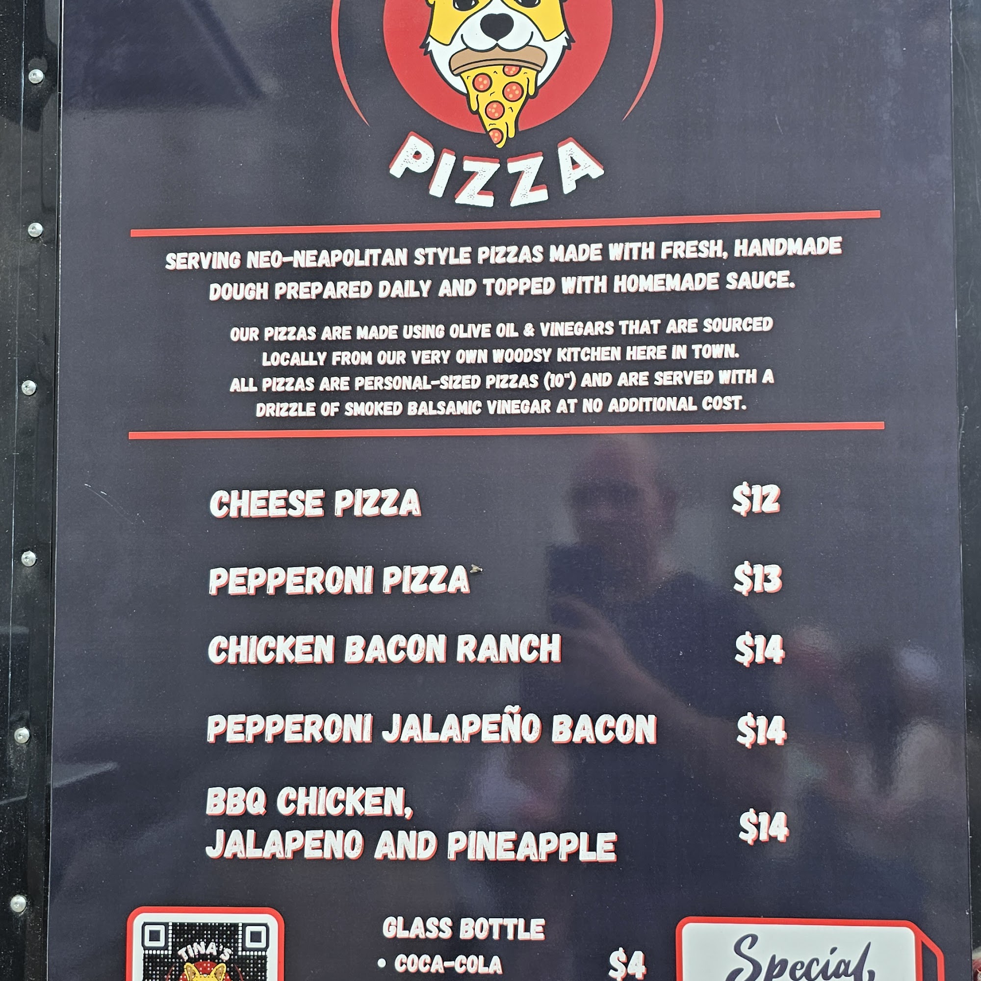 Tina's Pizza Menu