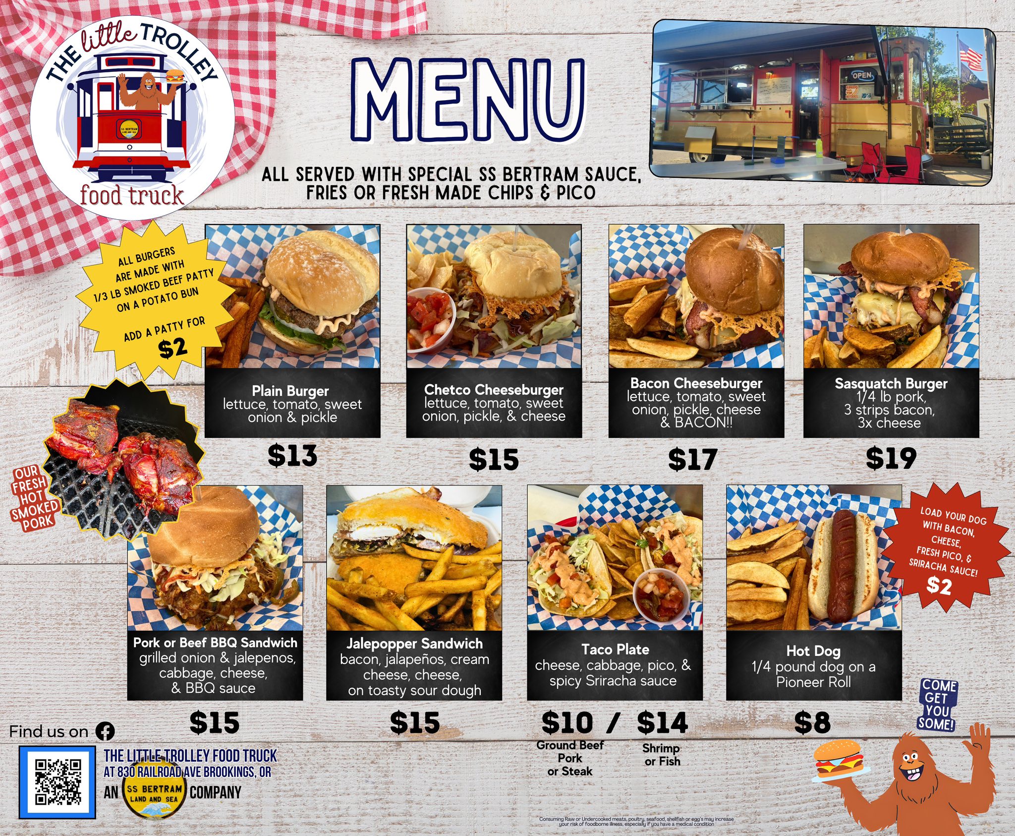 S.S. Bertram Land and Sea Menu
