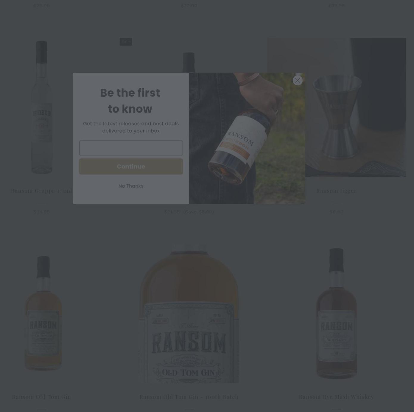 Ransom Wine Co. & Distillery Tasting Room Menu
