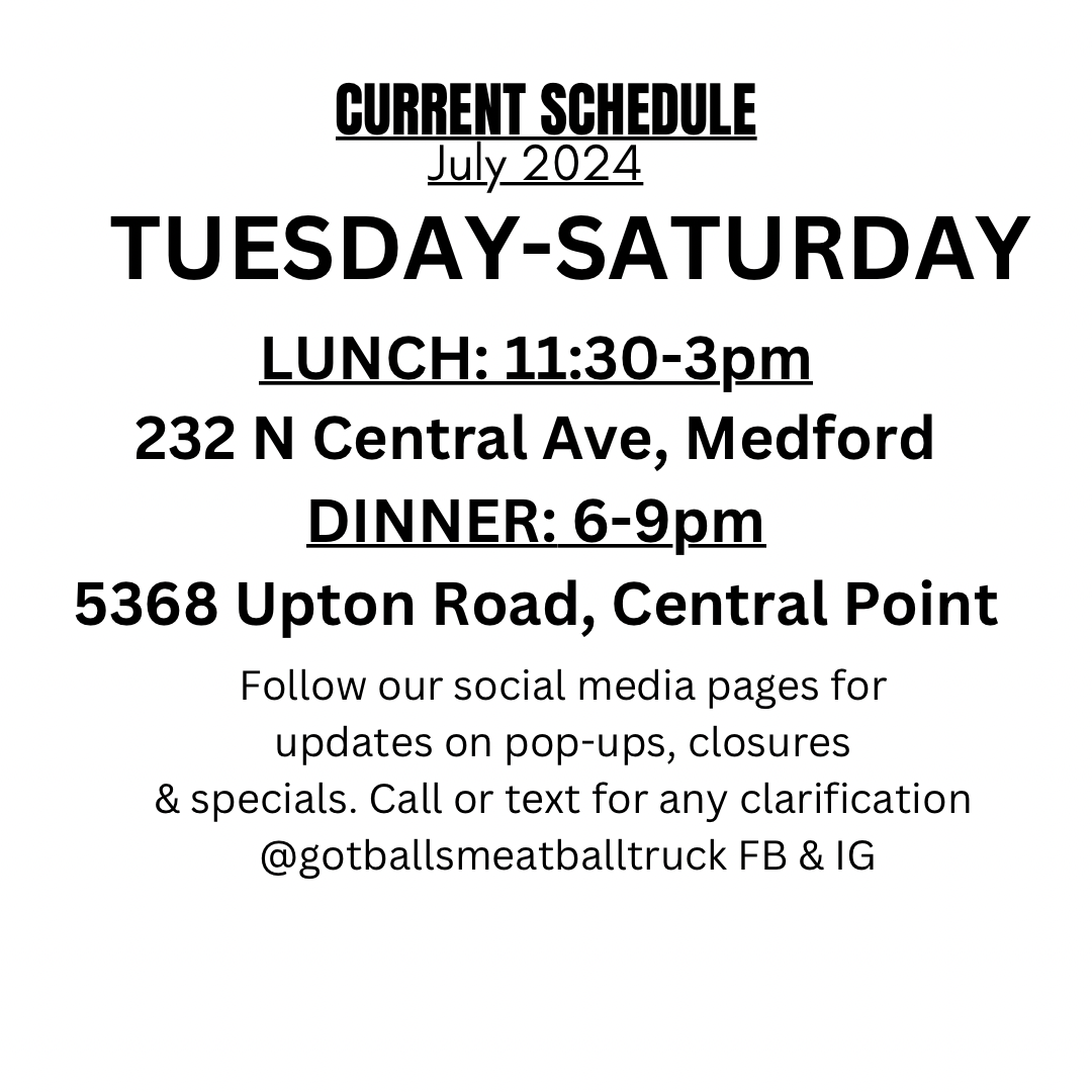 Got Balls Meatball Truck LLC Menu