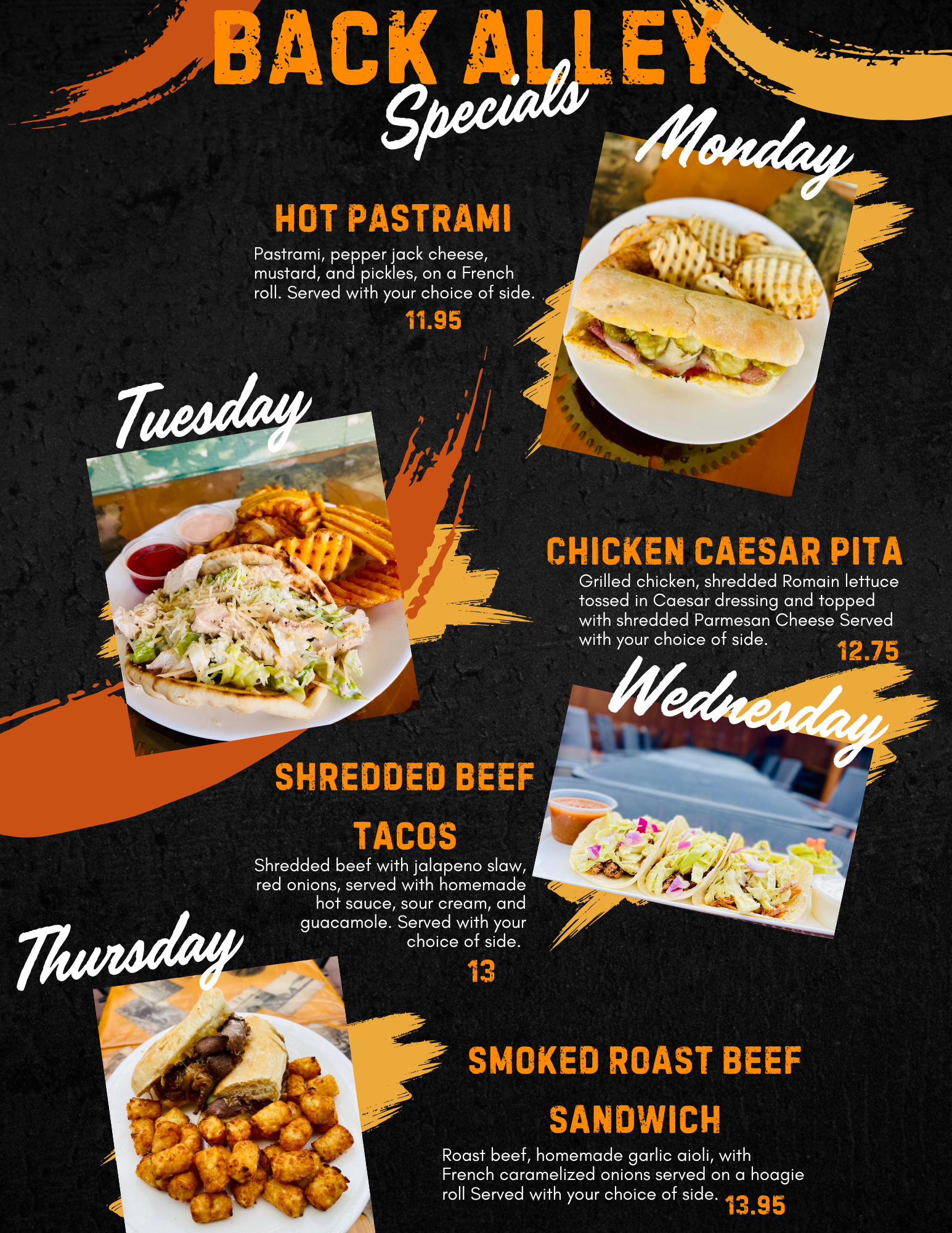 North Bend Lanes Menu