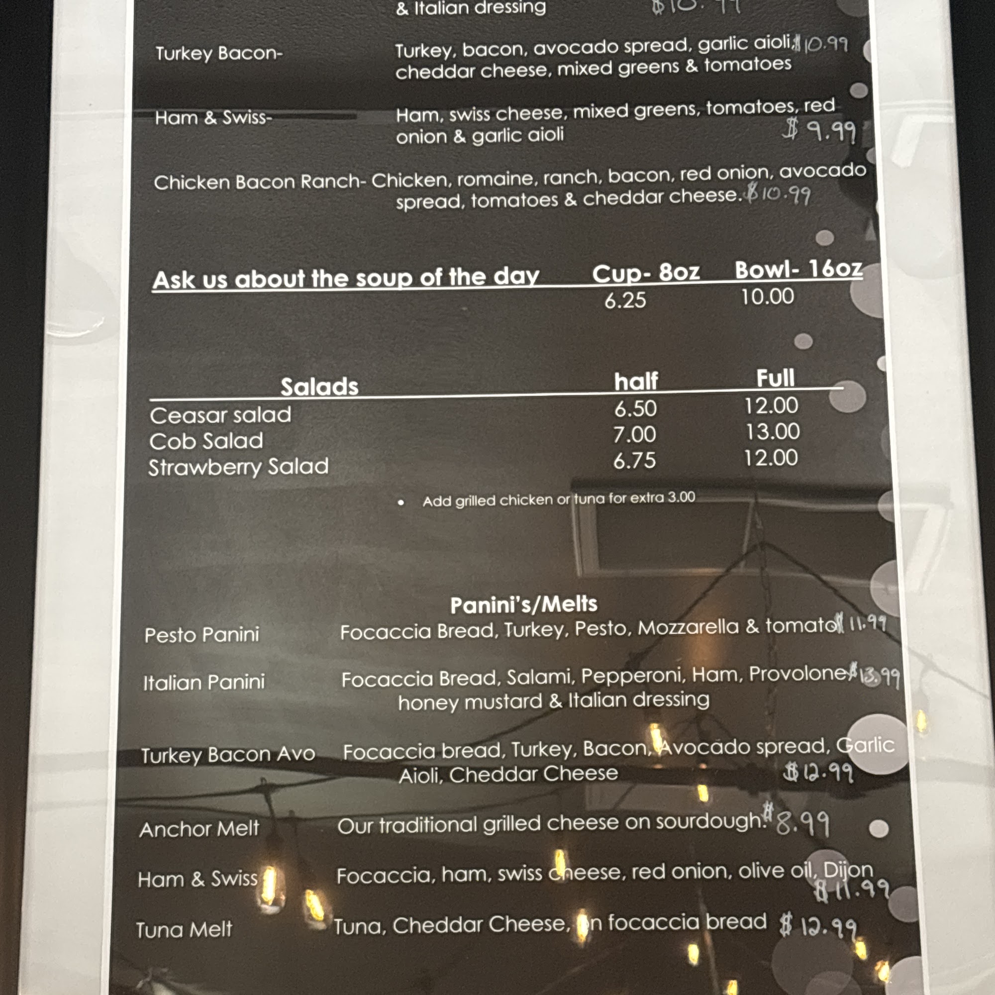 Black Anchor Coffee House Menu