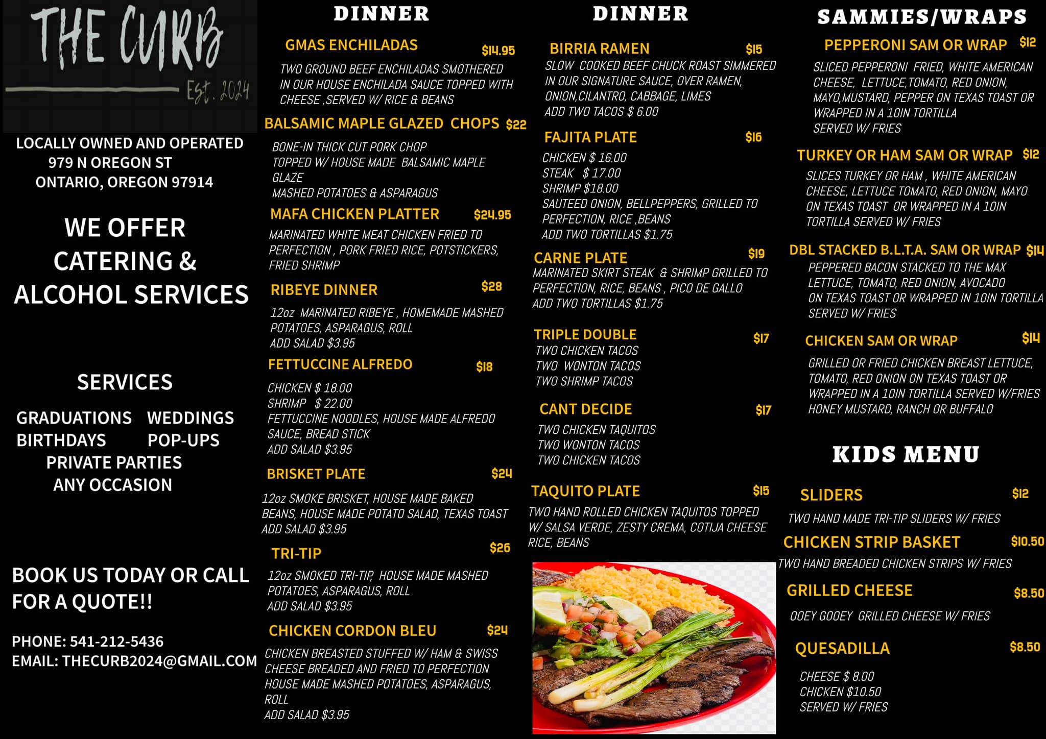 Curb Appétit Menu