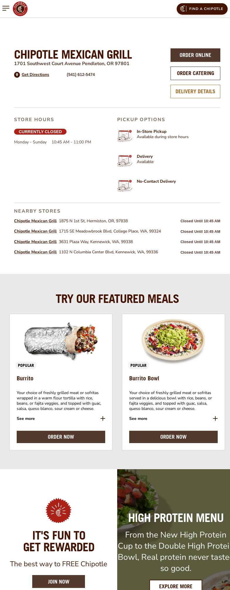 Chipotle Mexican Grill Menu