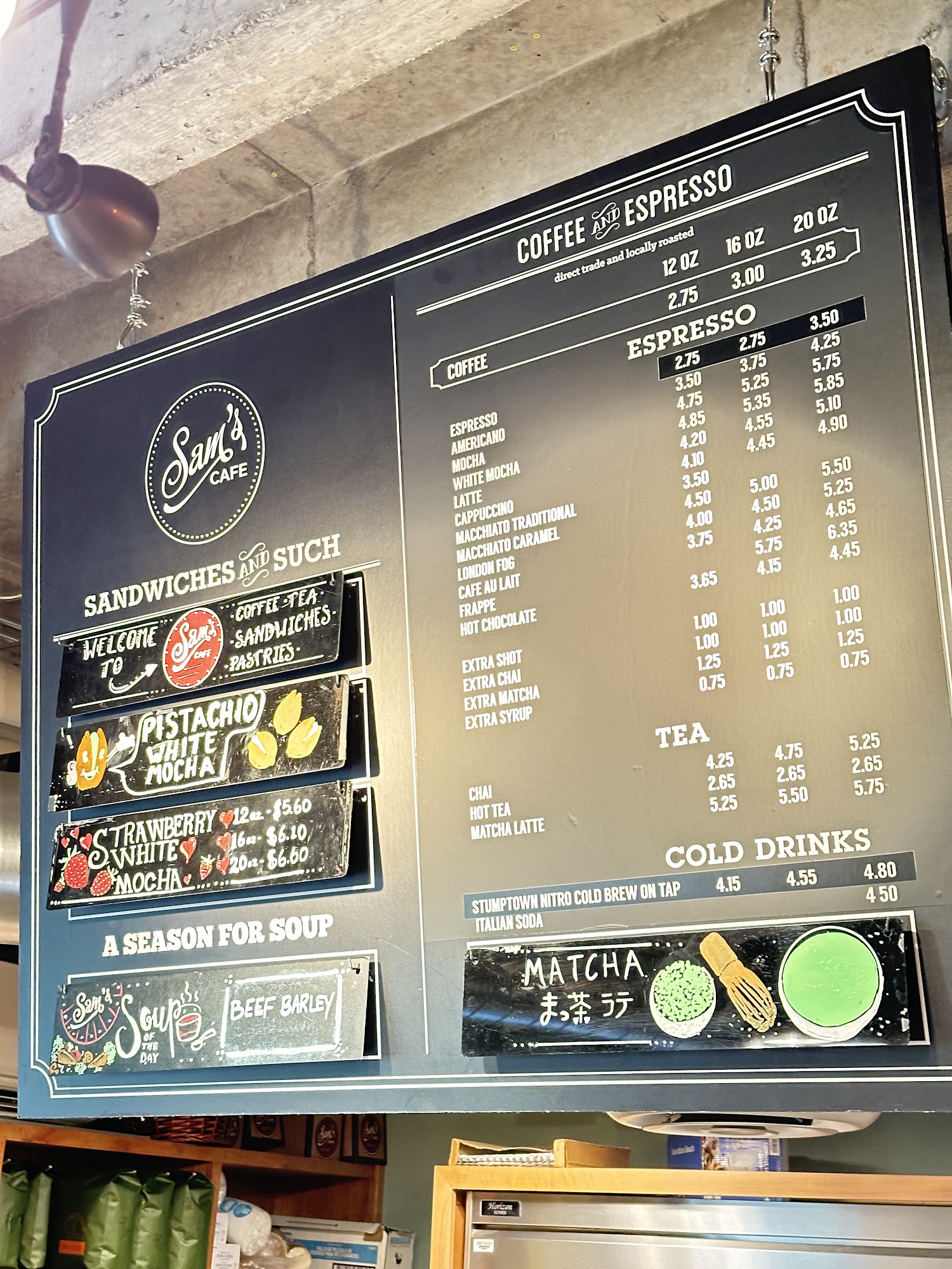 Sam's Cafe at OHSU Menu