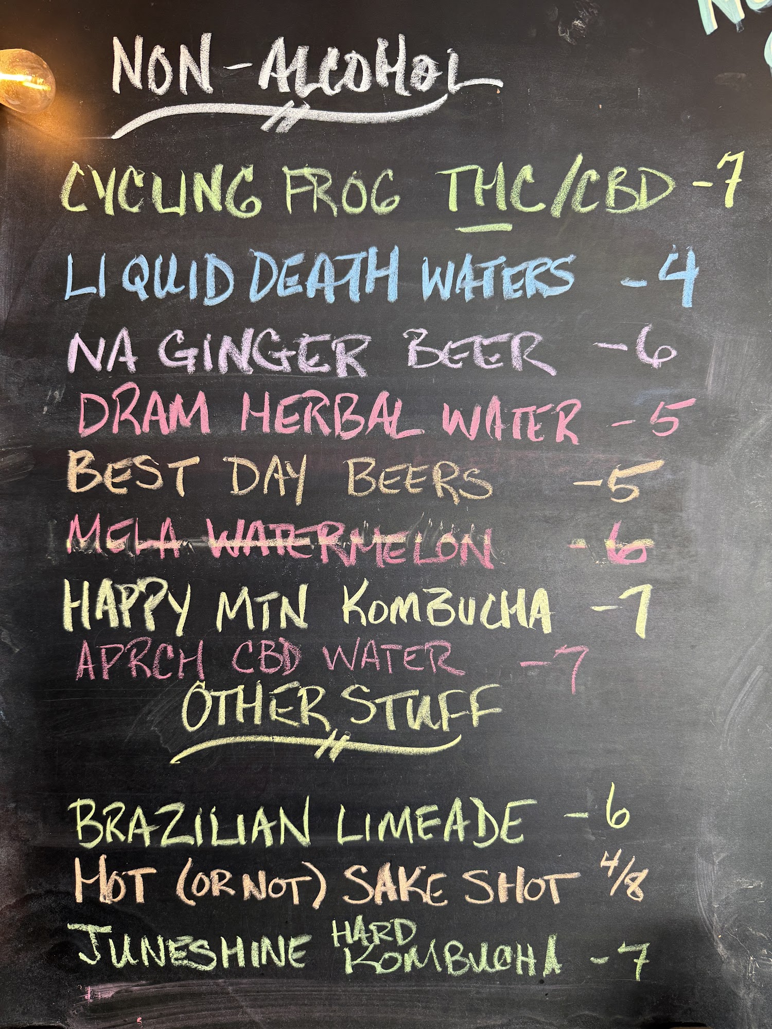 Hindsight Beer Cart Menu