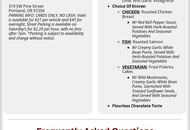 The Dinner Detective Murder Mystery Show Menu