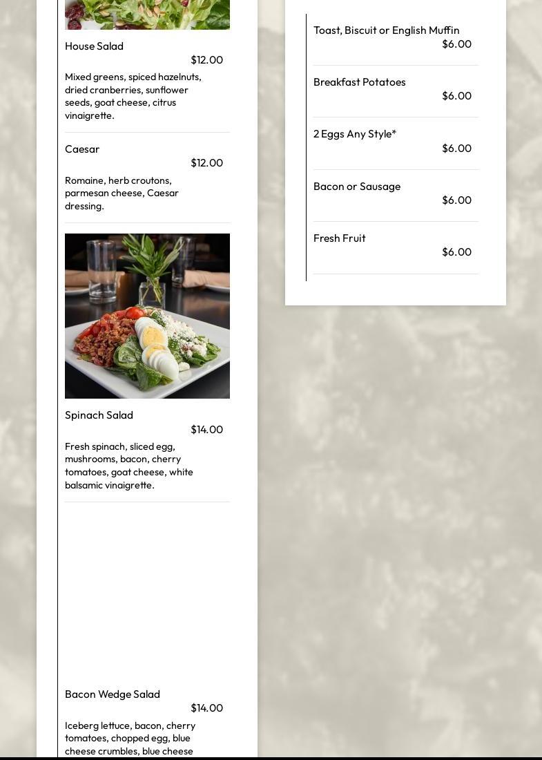 Taylor Street Tavern Menu