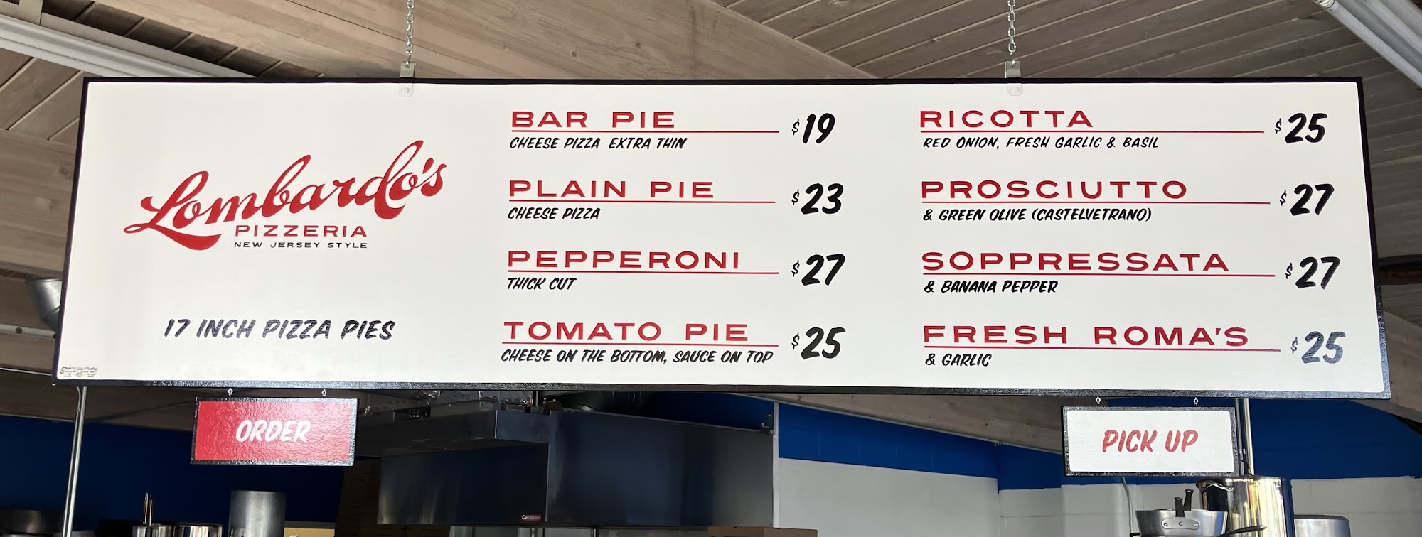 Lombardo's Pizzeria Menu