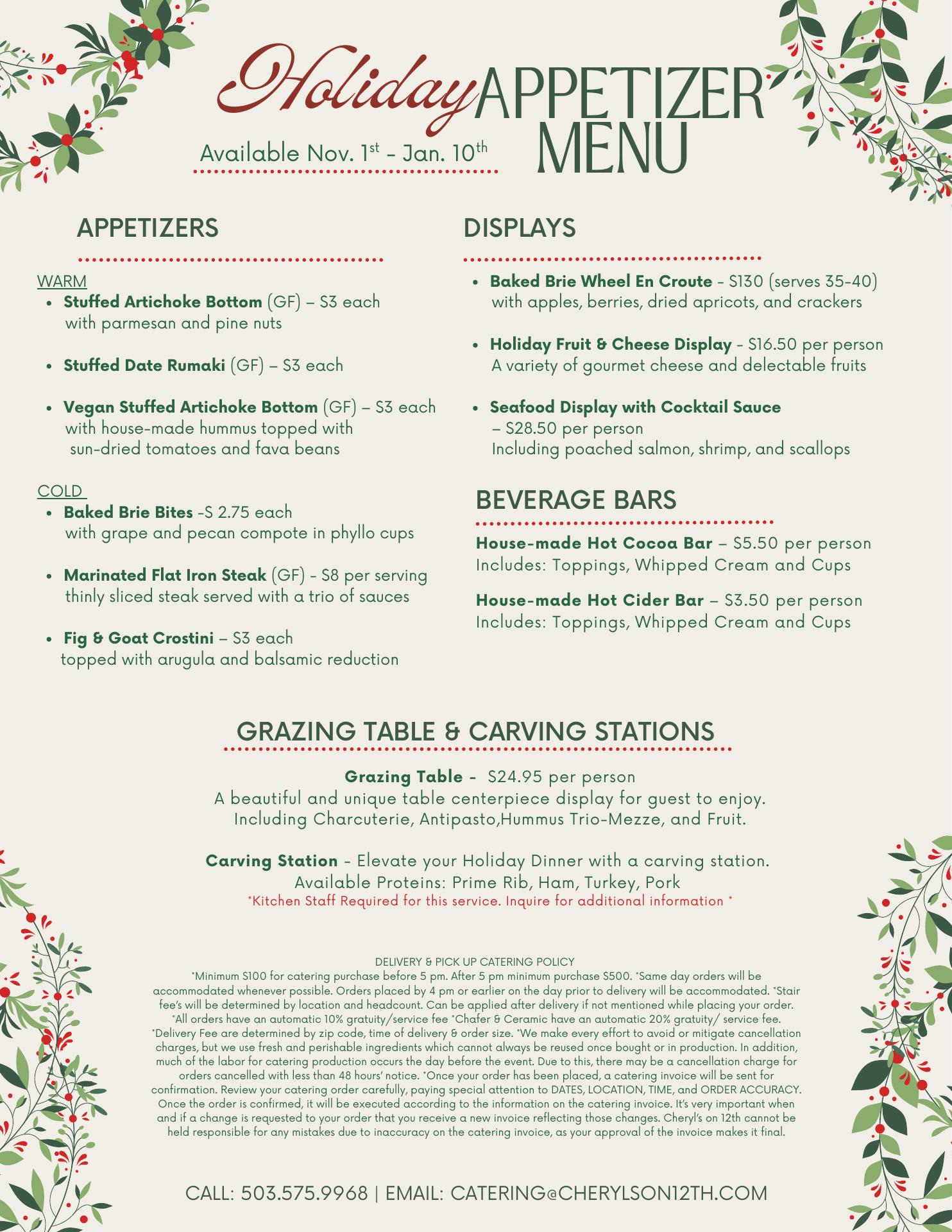 As Good As It Gets Catering Menu