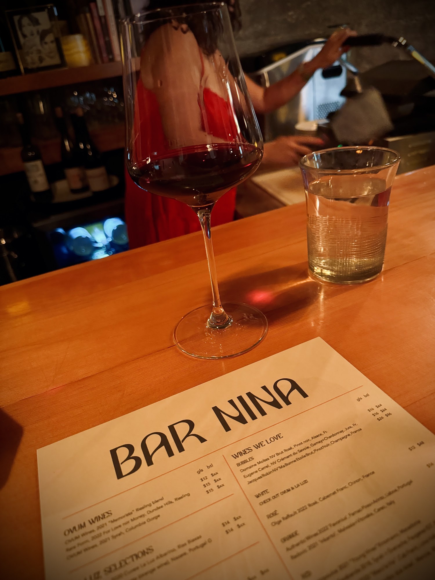 Bar Nina Menu