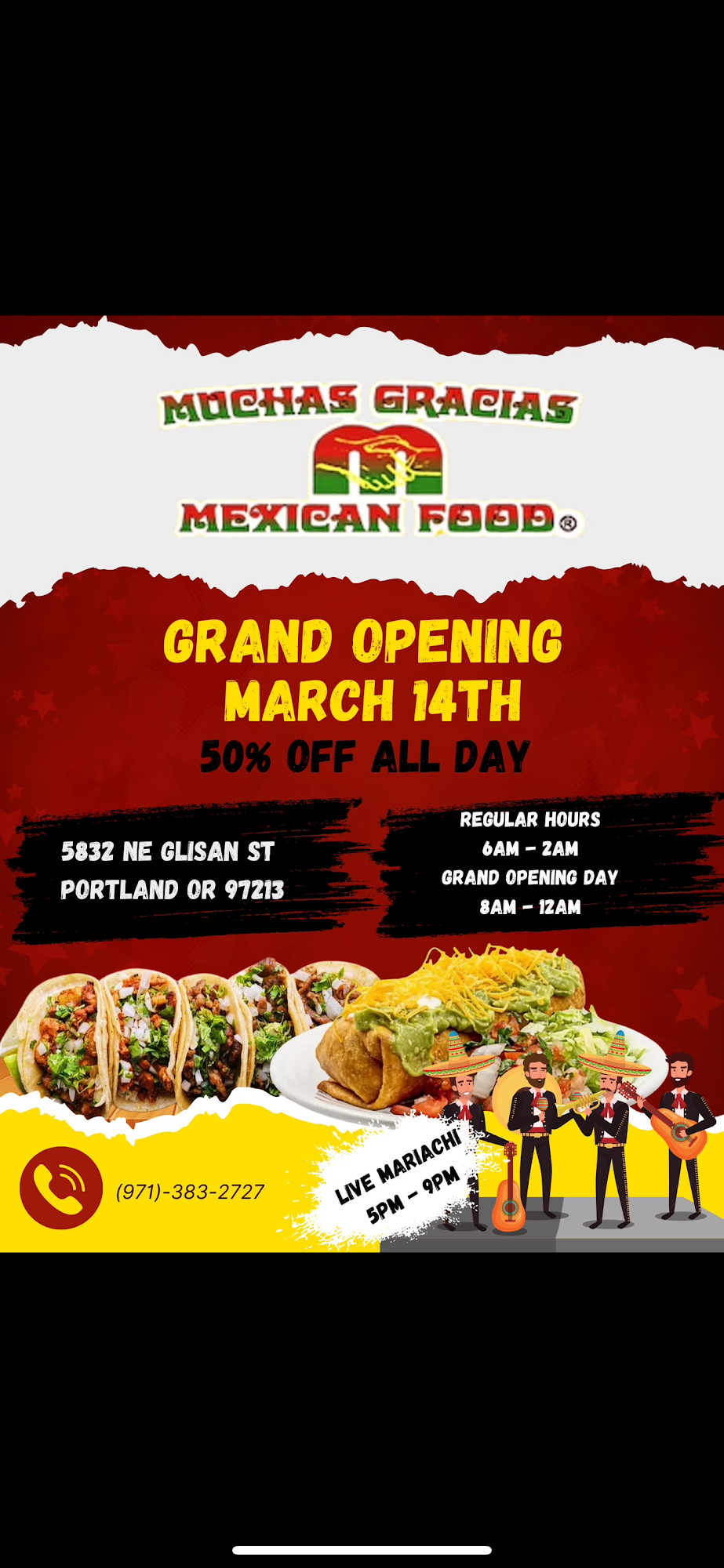 Muchas Gracias Mexican Food Menu