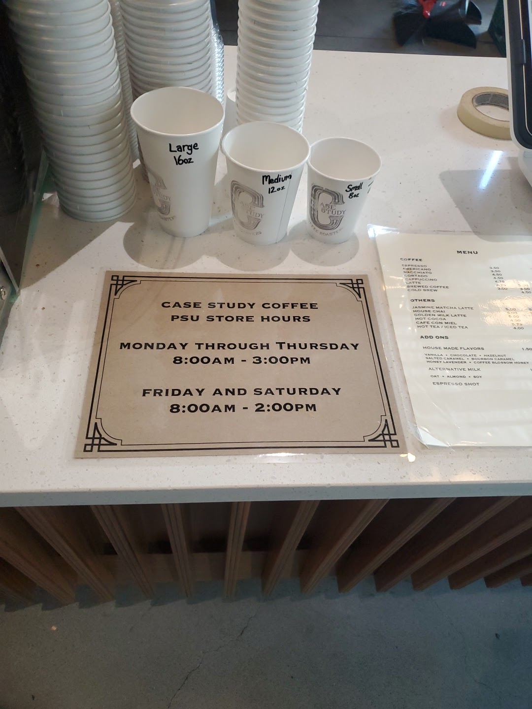 Case Study Coffee Roasters Menu