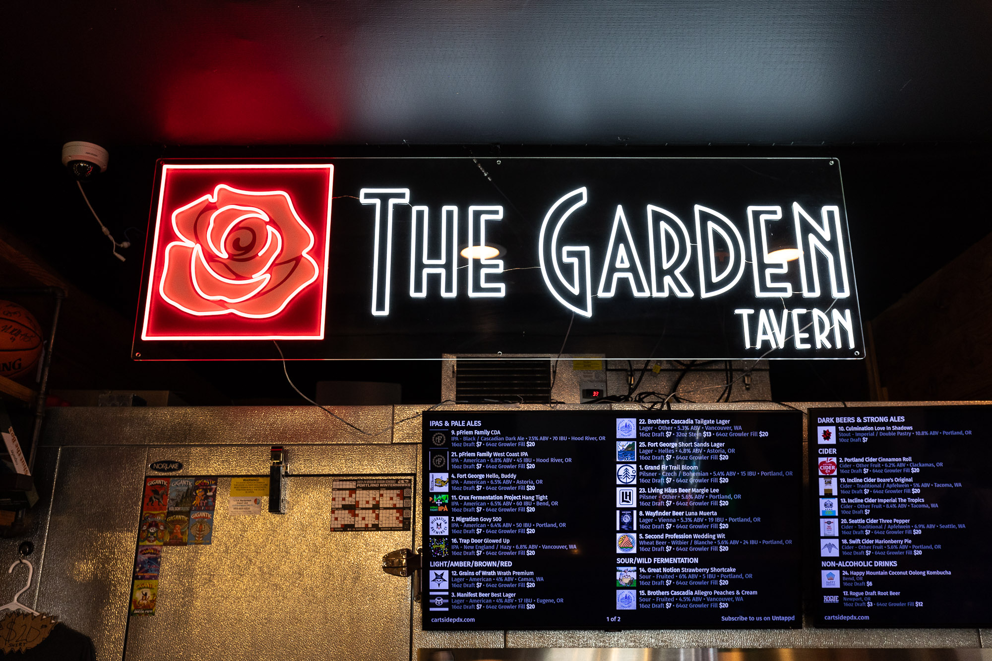 The Garden Tavern Menu