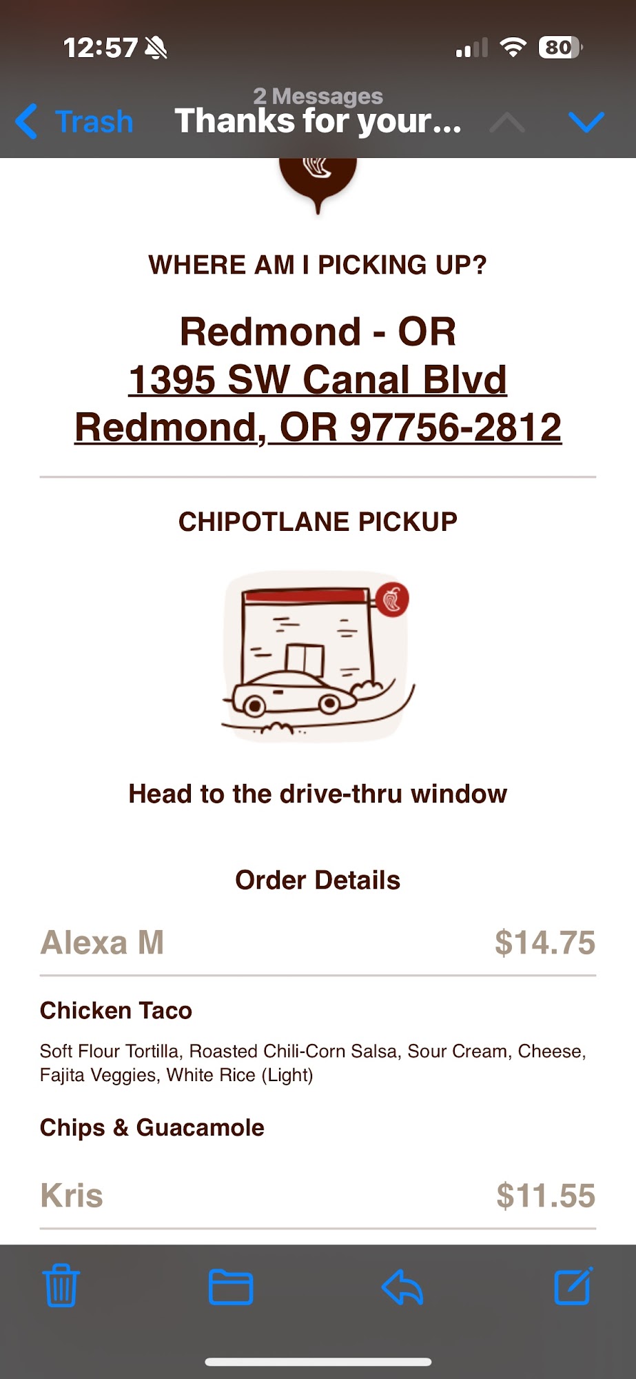 Chipotle Mexican Grill Menu