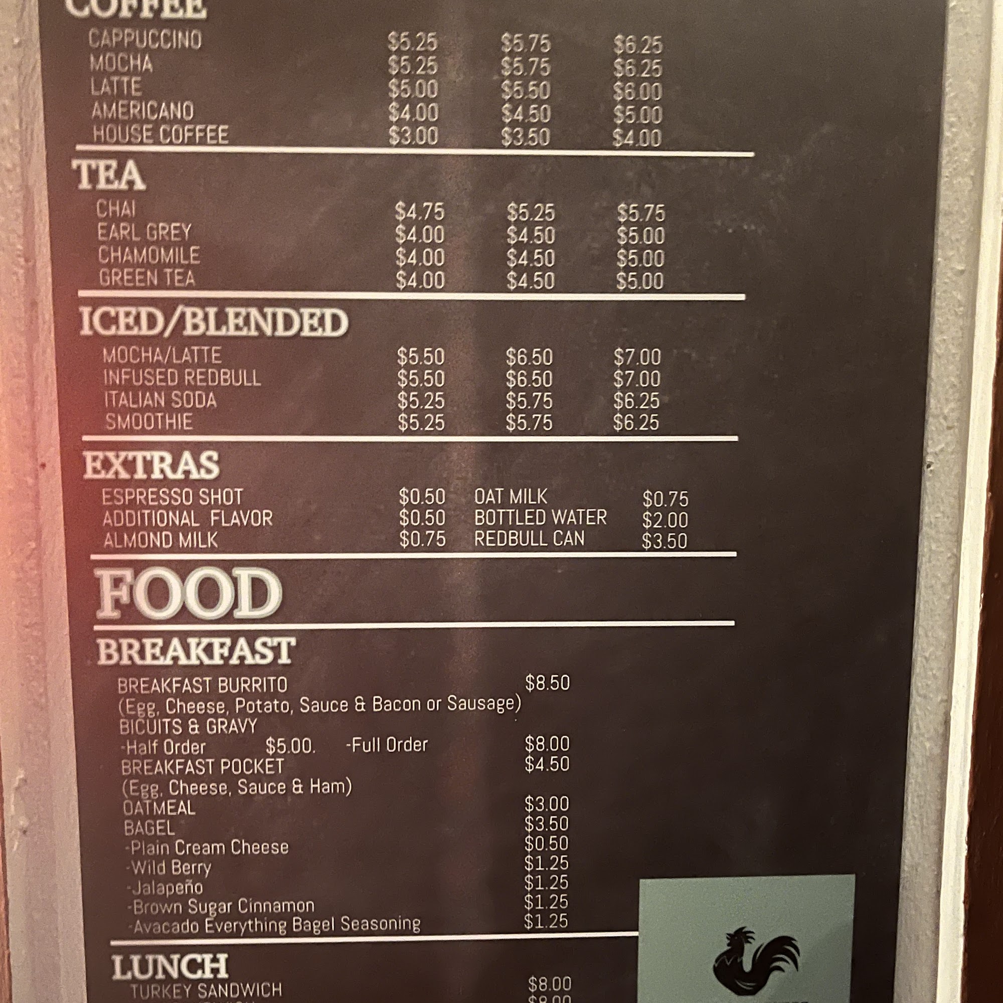 Casee’s Coffee Menu