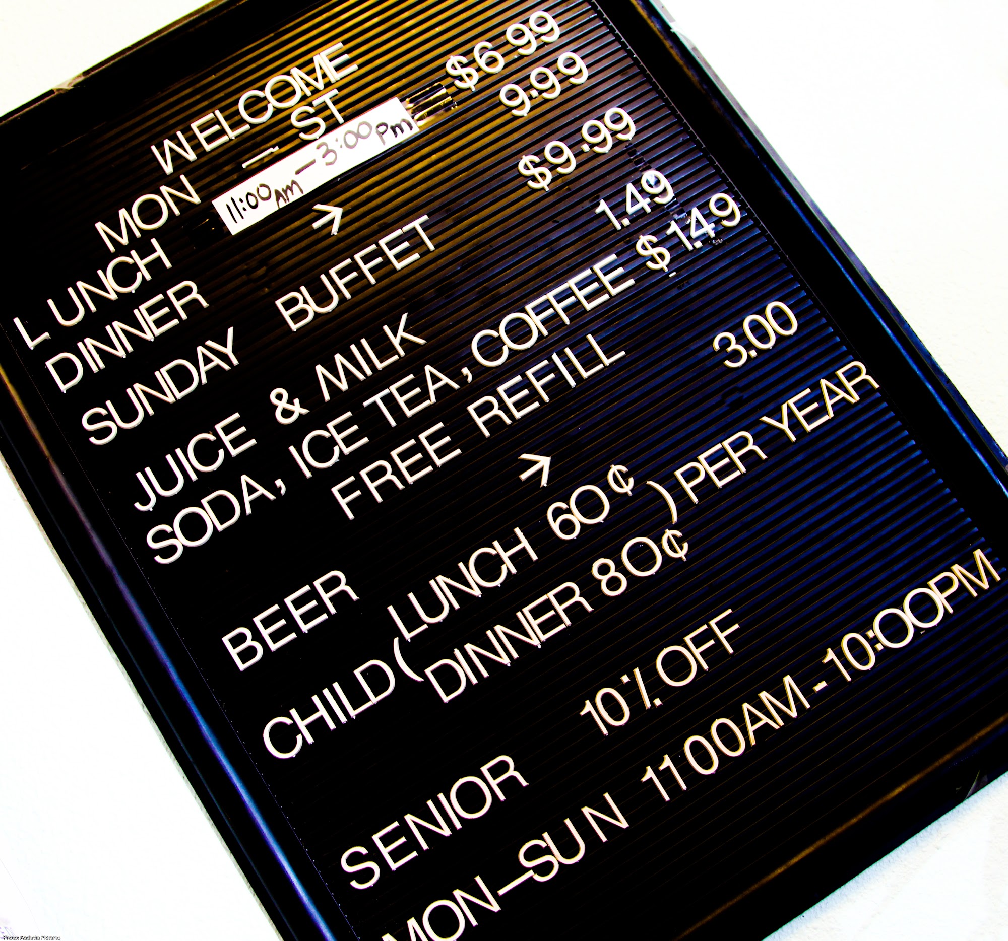 China Buffet Menu