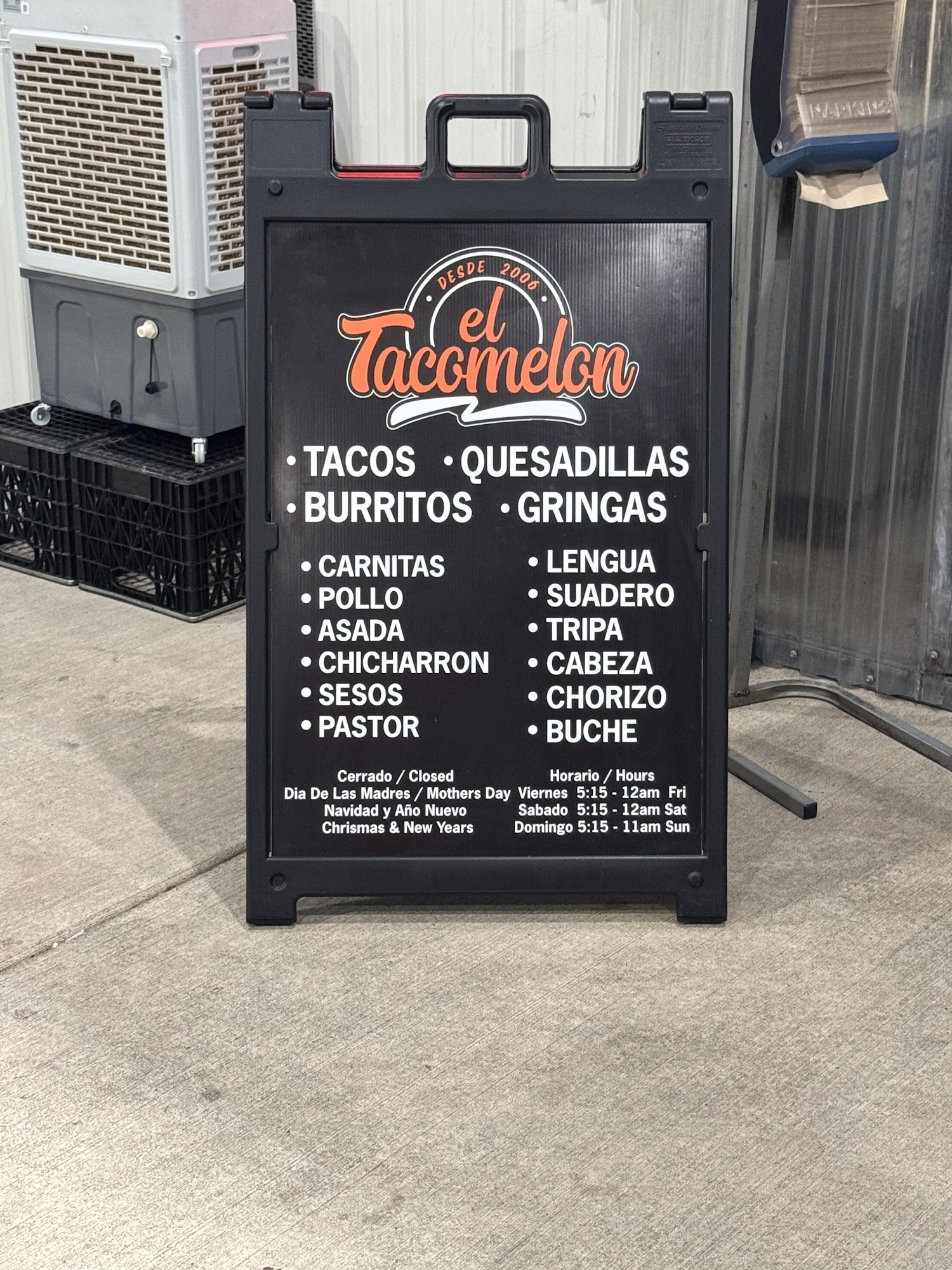 El Taco Melon Menu