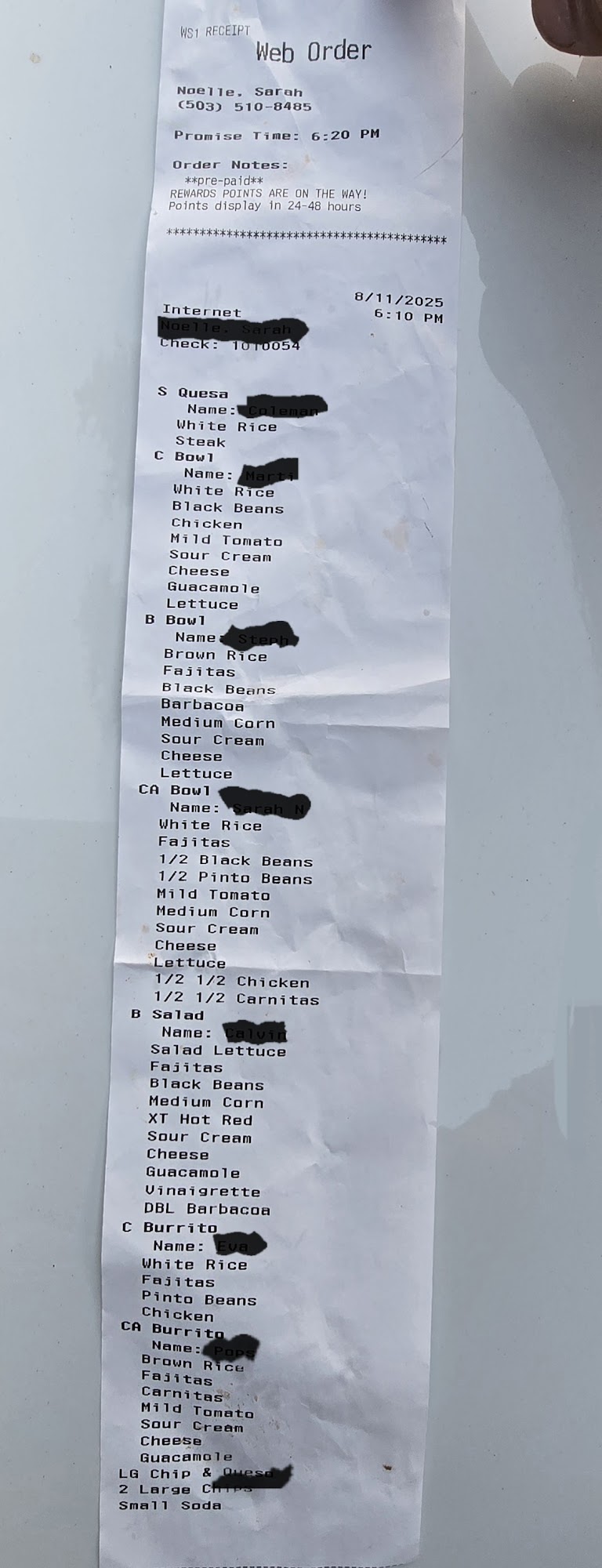 Chipotle Mexican Grill Menu