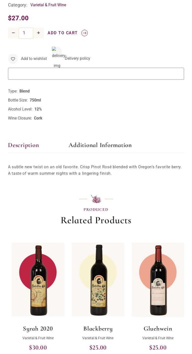 Buddha Kat Tasting Room Menu