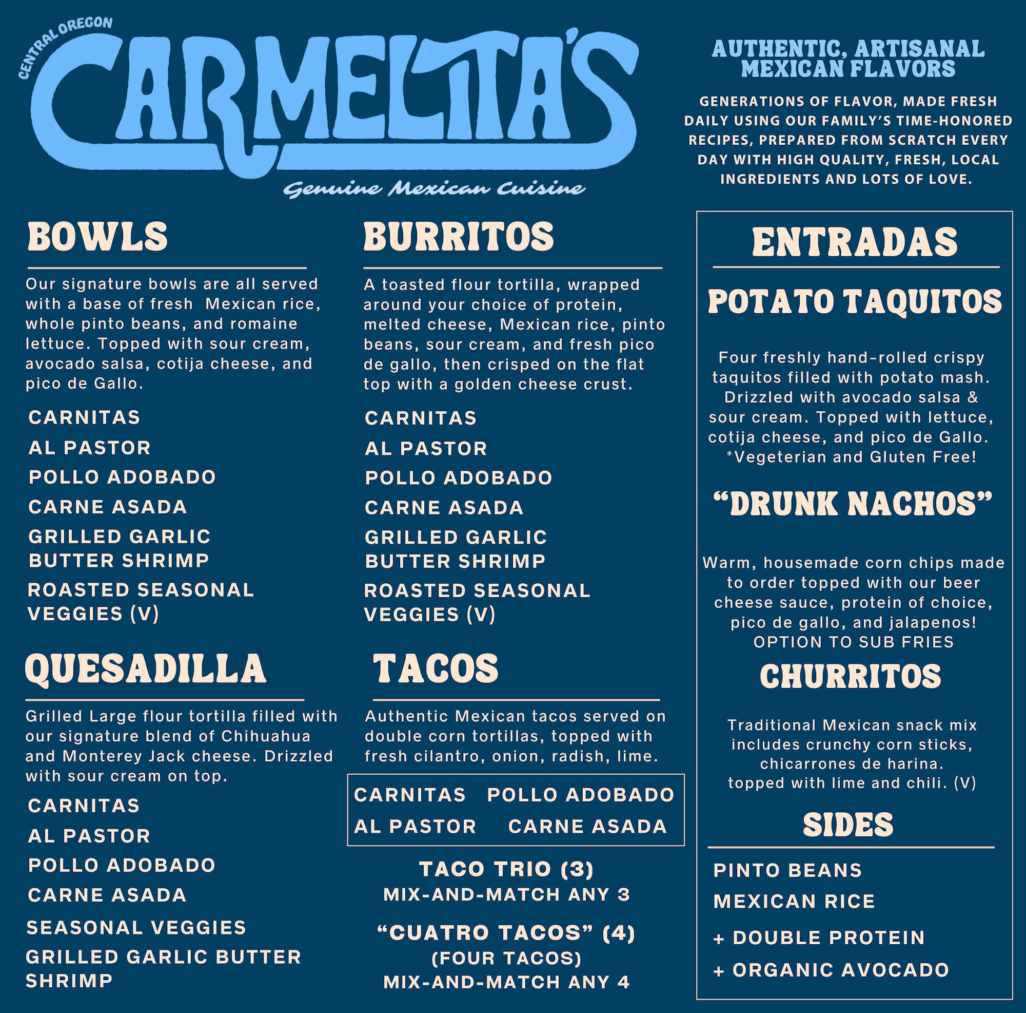 Carmelita's Menu