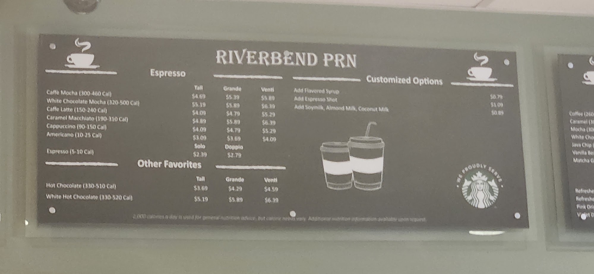 Espresso PRN Menu