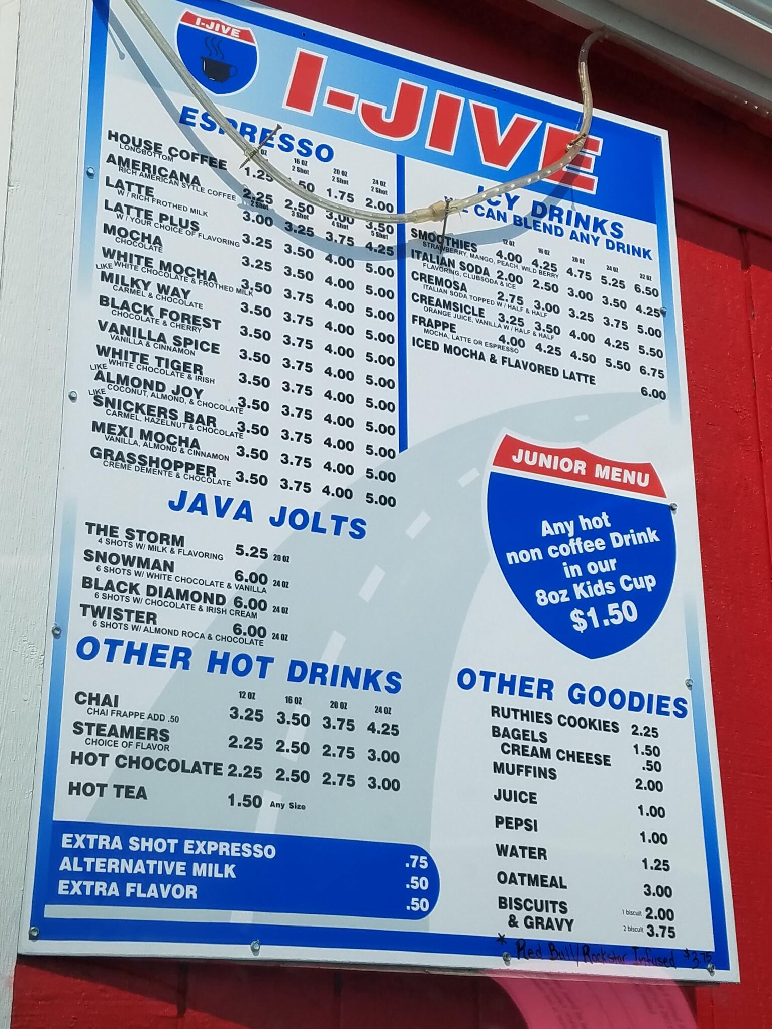 I-Jive expresso Menu