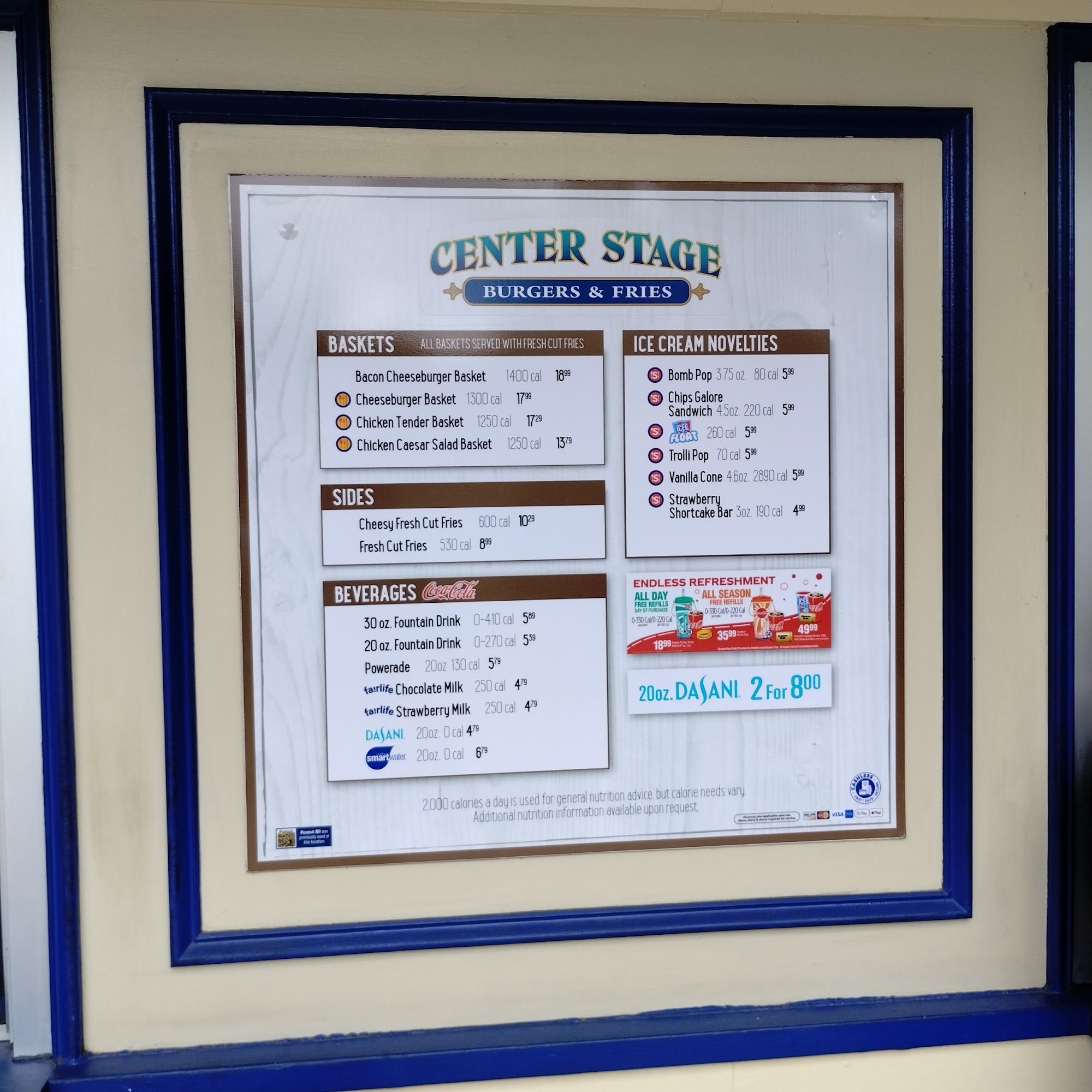 Center Stage Fries Menu