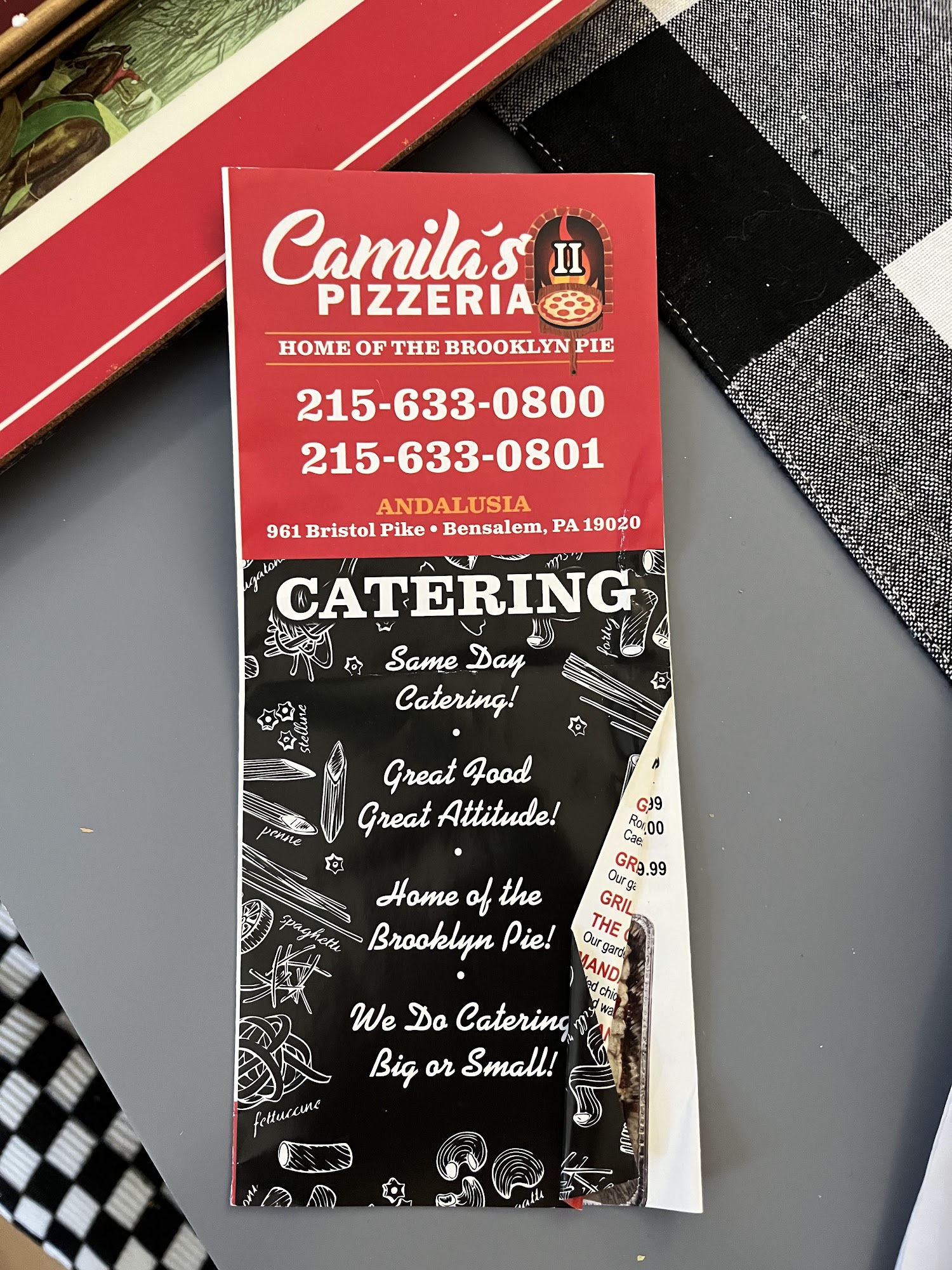 Camila's Pizzeria II Menu