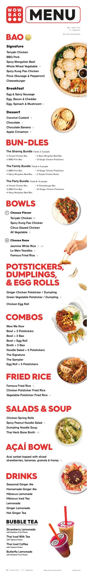 Wow Bao @TGI Friday's - #629 Bensalem (PA) Menu