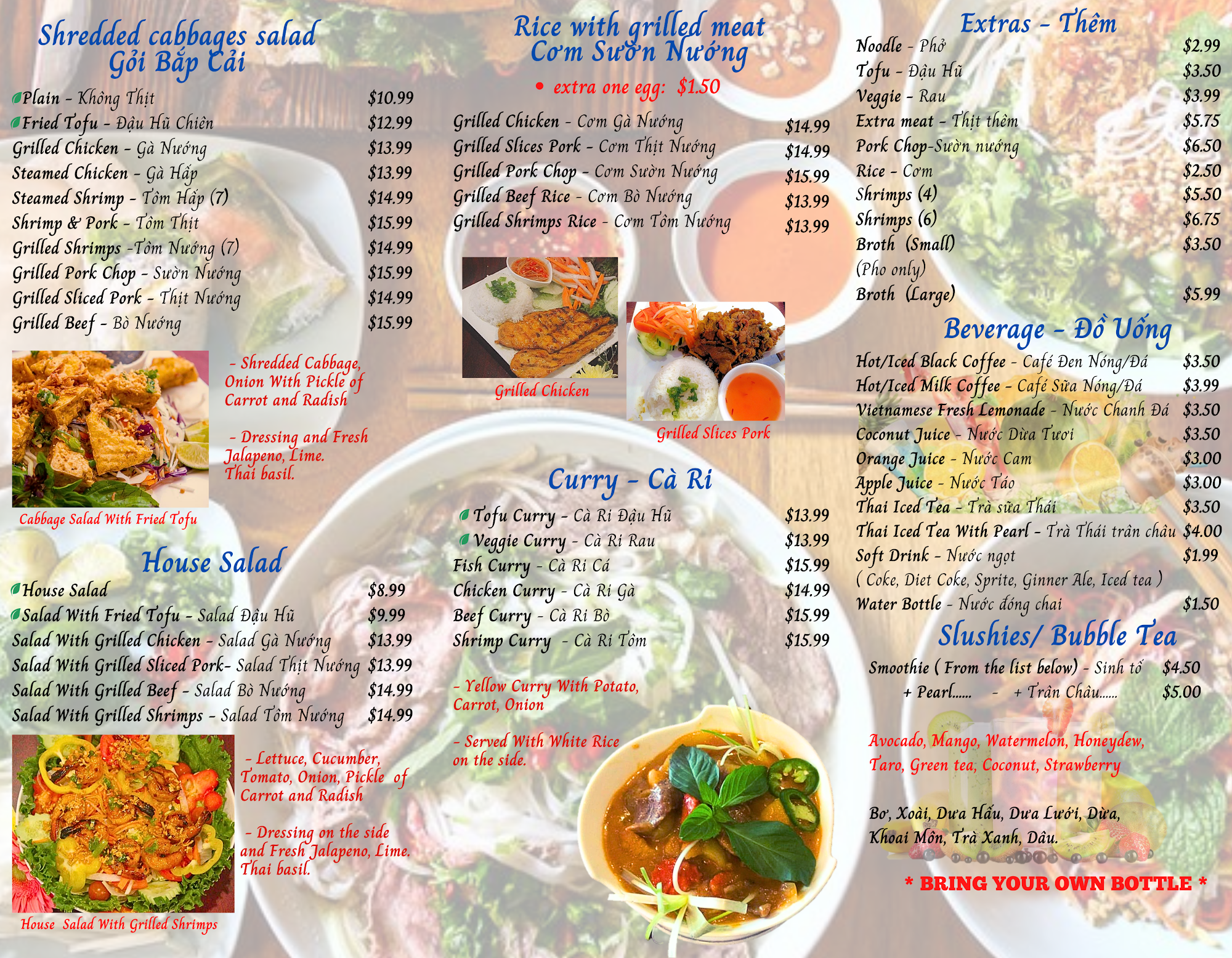 Pho viet royal II Menu