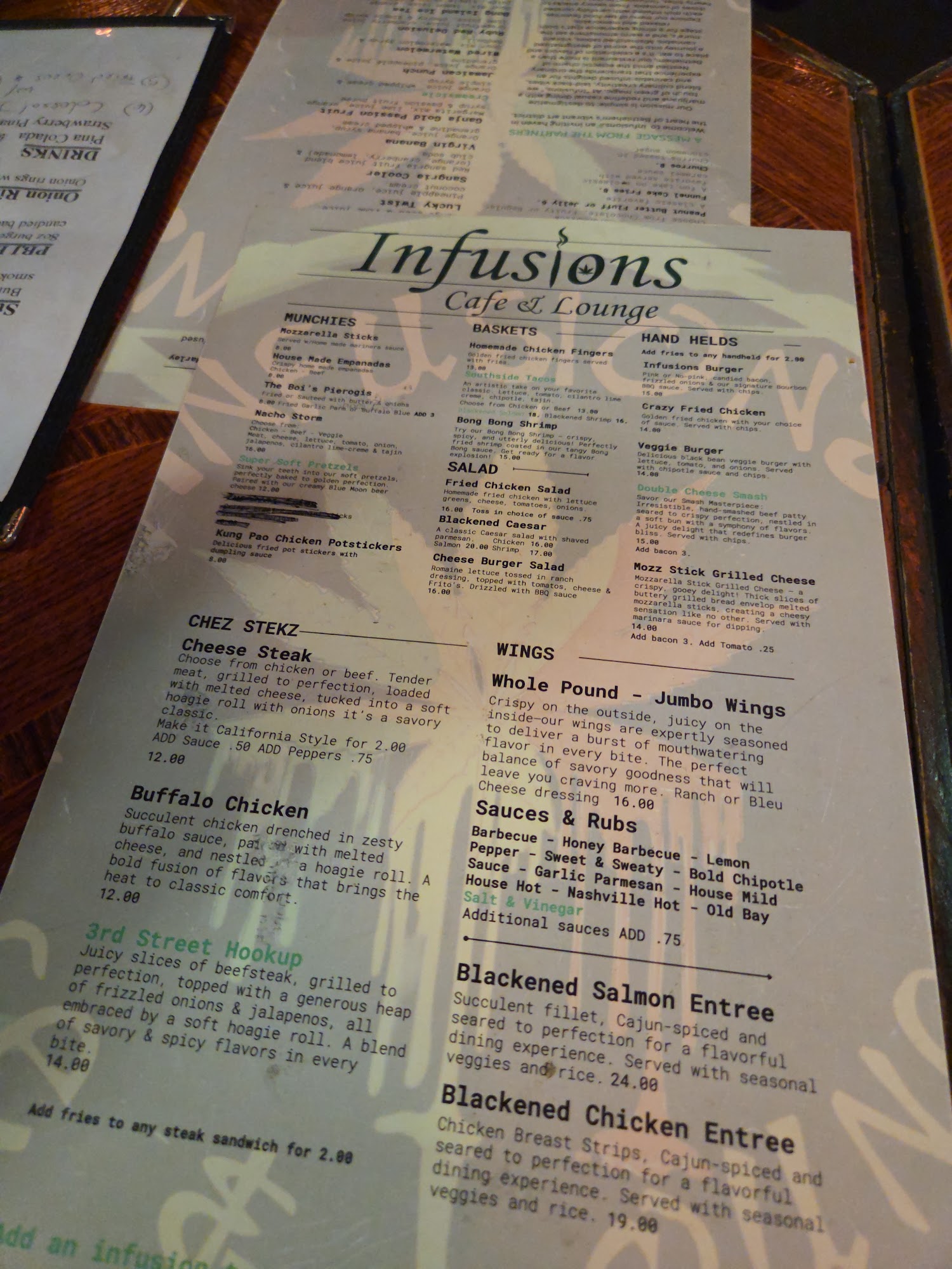 Infusions Cafe & Lounge Menu