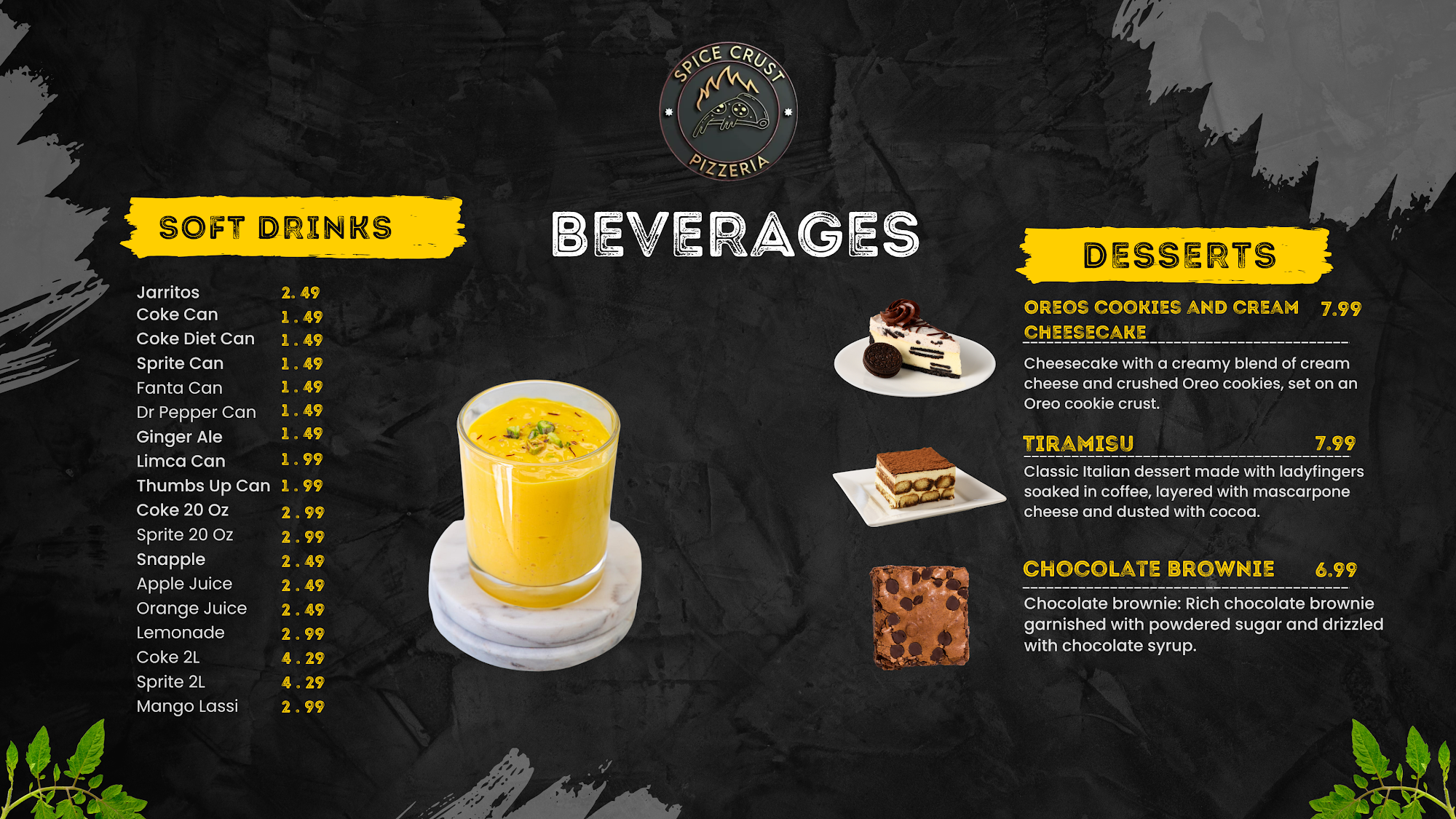 Spice Crust Pizzeria Menu
