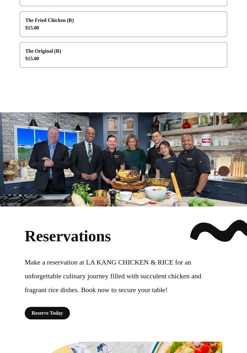 La Kang Chicken and Rice Menu