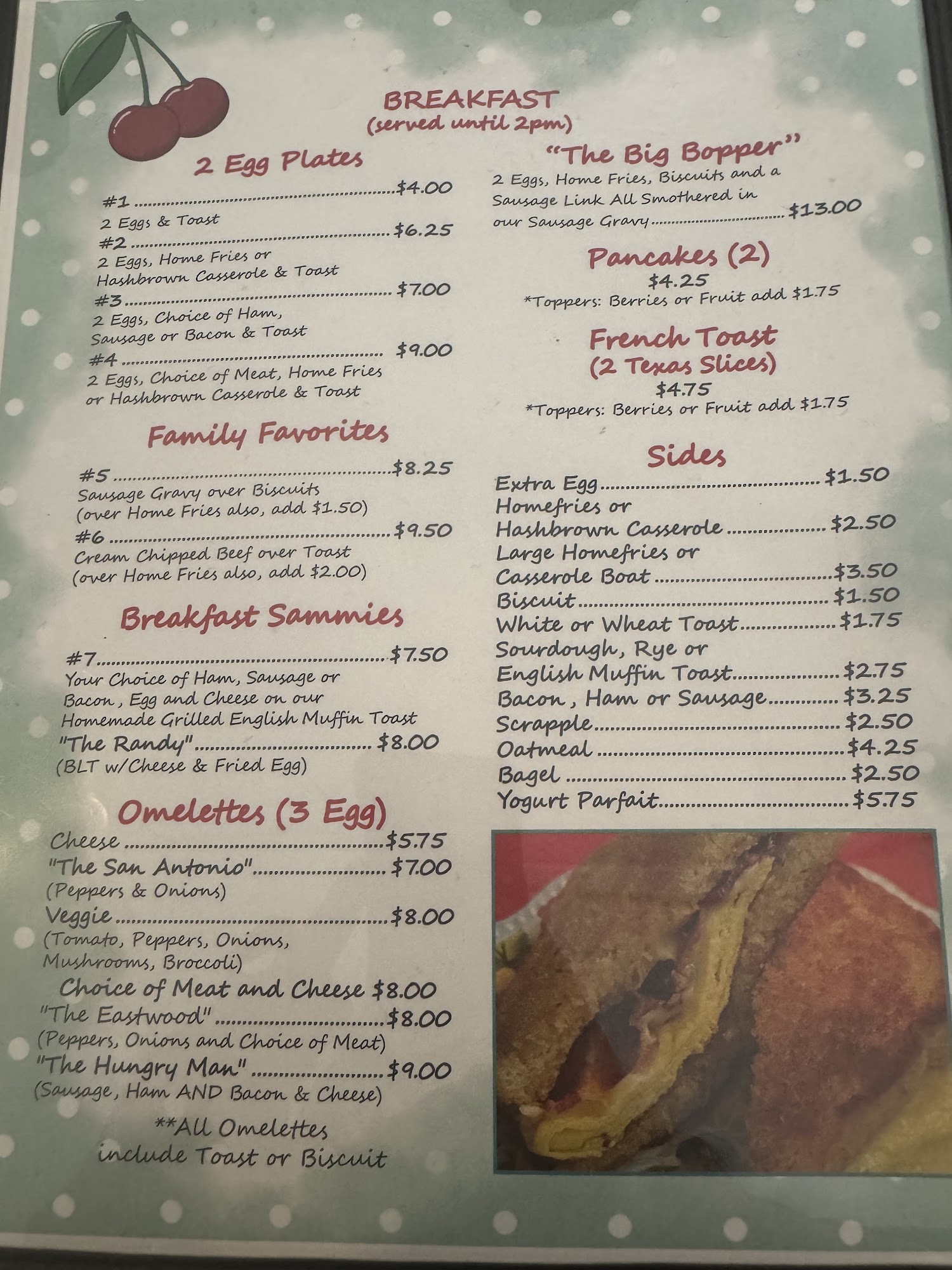 Mabel’s small town cafe Menu